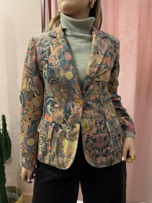 Blazer 00s stampa barocca