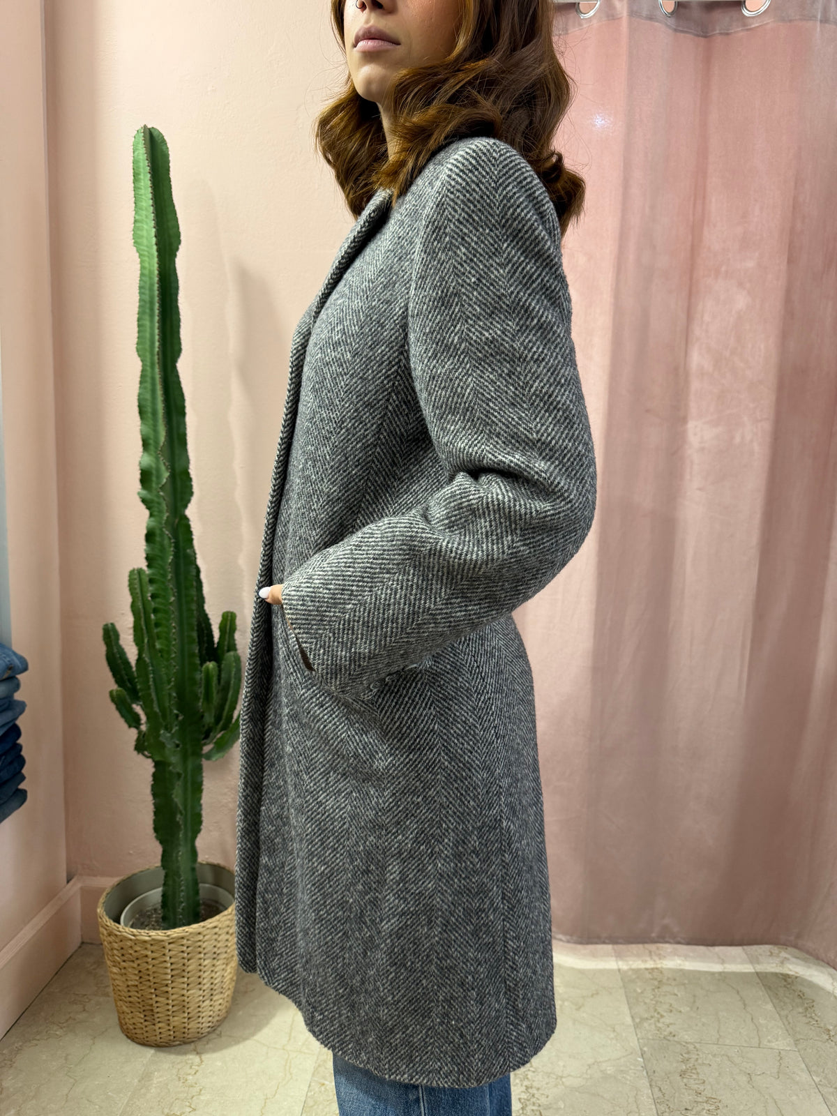 Cappotto Sportmax spigato in lana