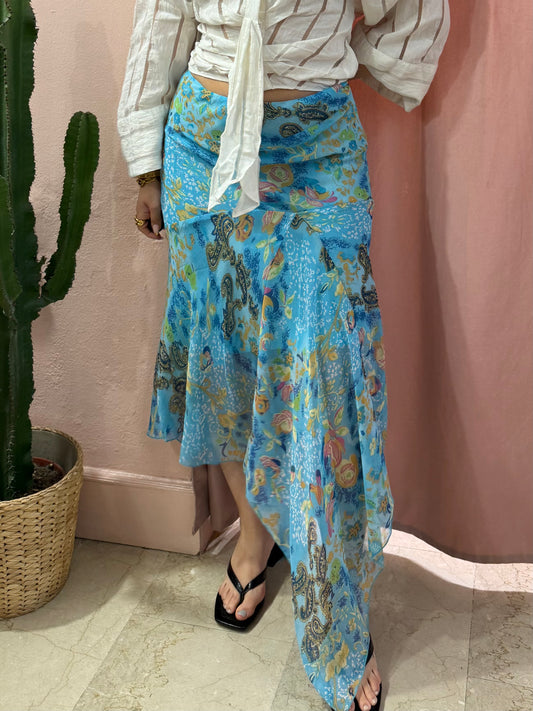 Gonna 2000 fantasia paisley azzurra
