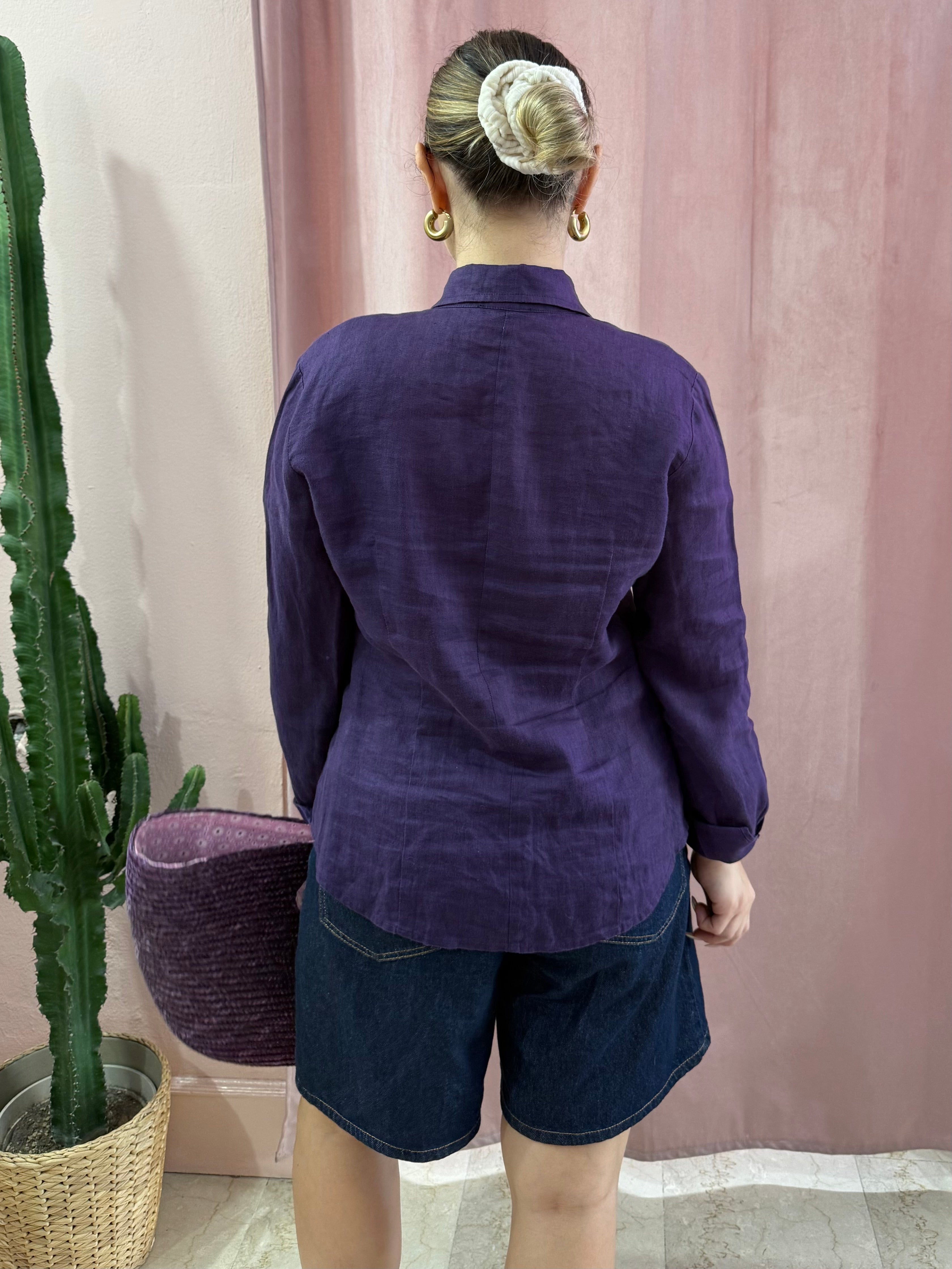 Camicia viola Max&co in puro lino