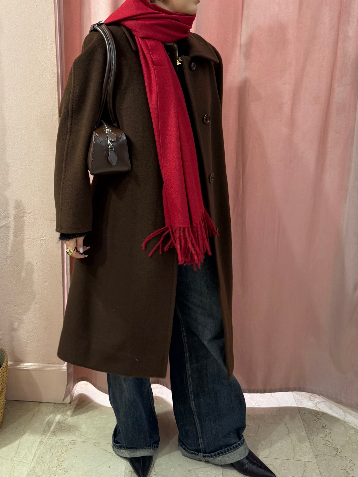 Cappotto vintage in lana cioccolato