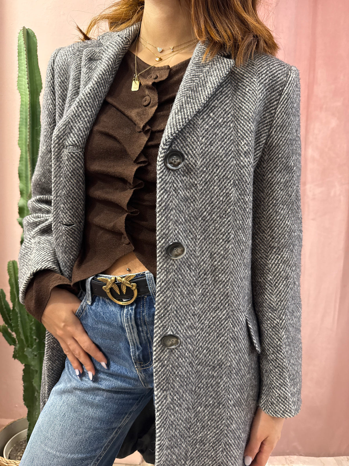 Cappotto Sportmax spigato in lana