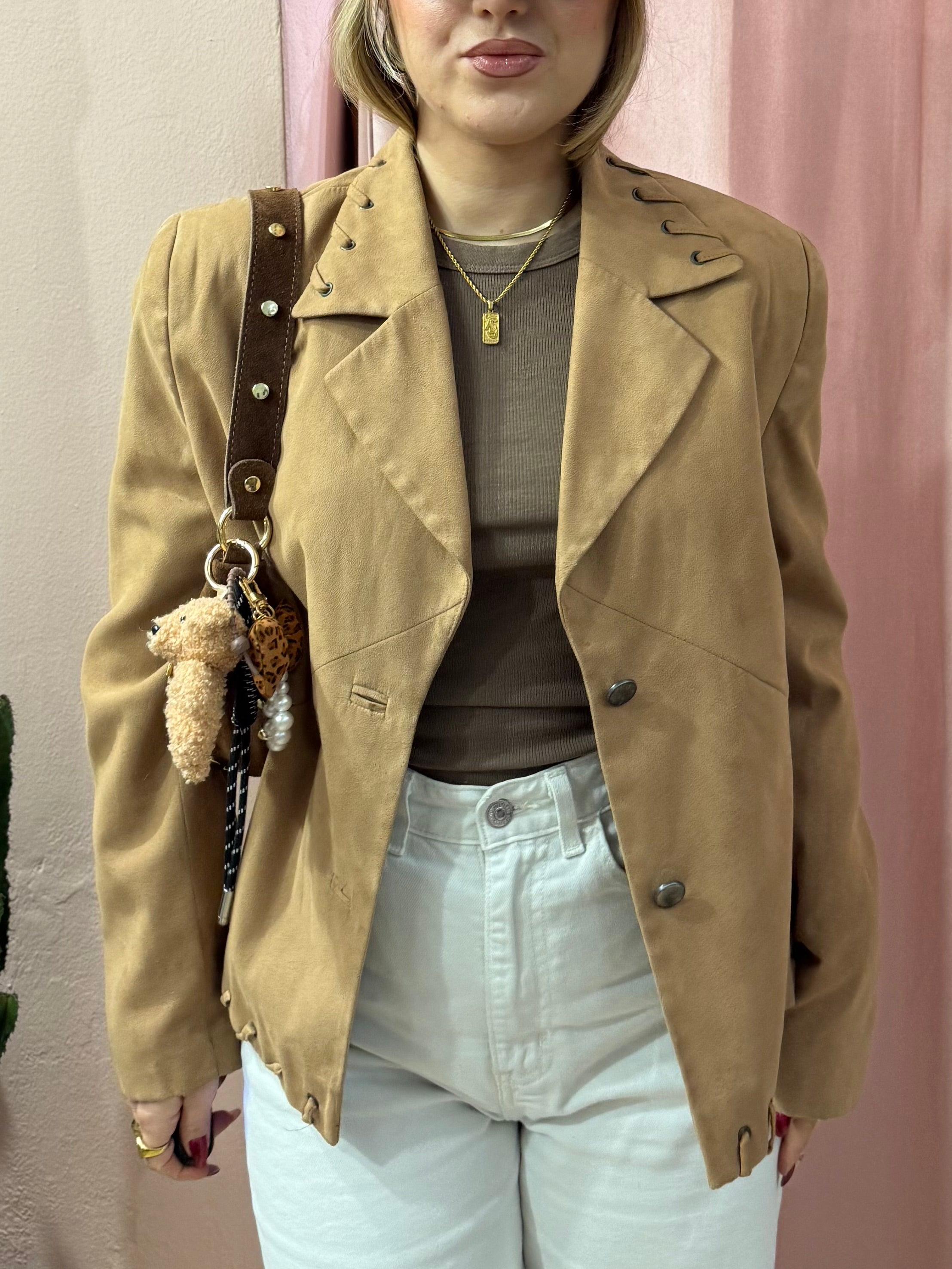 Blazer effetto scamosciato