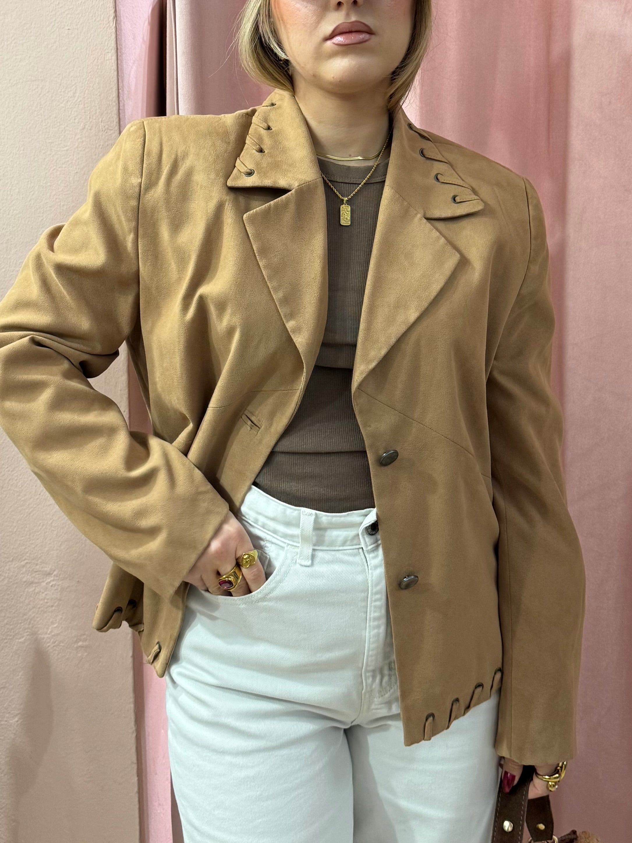 Blazer effetto scamosciato