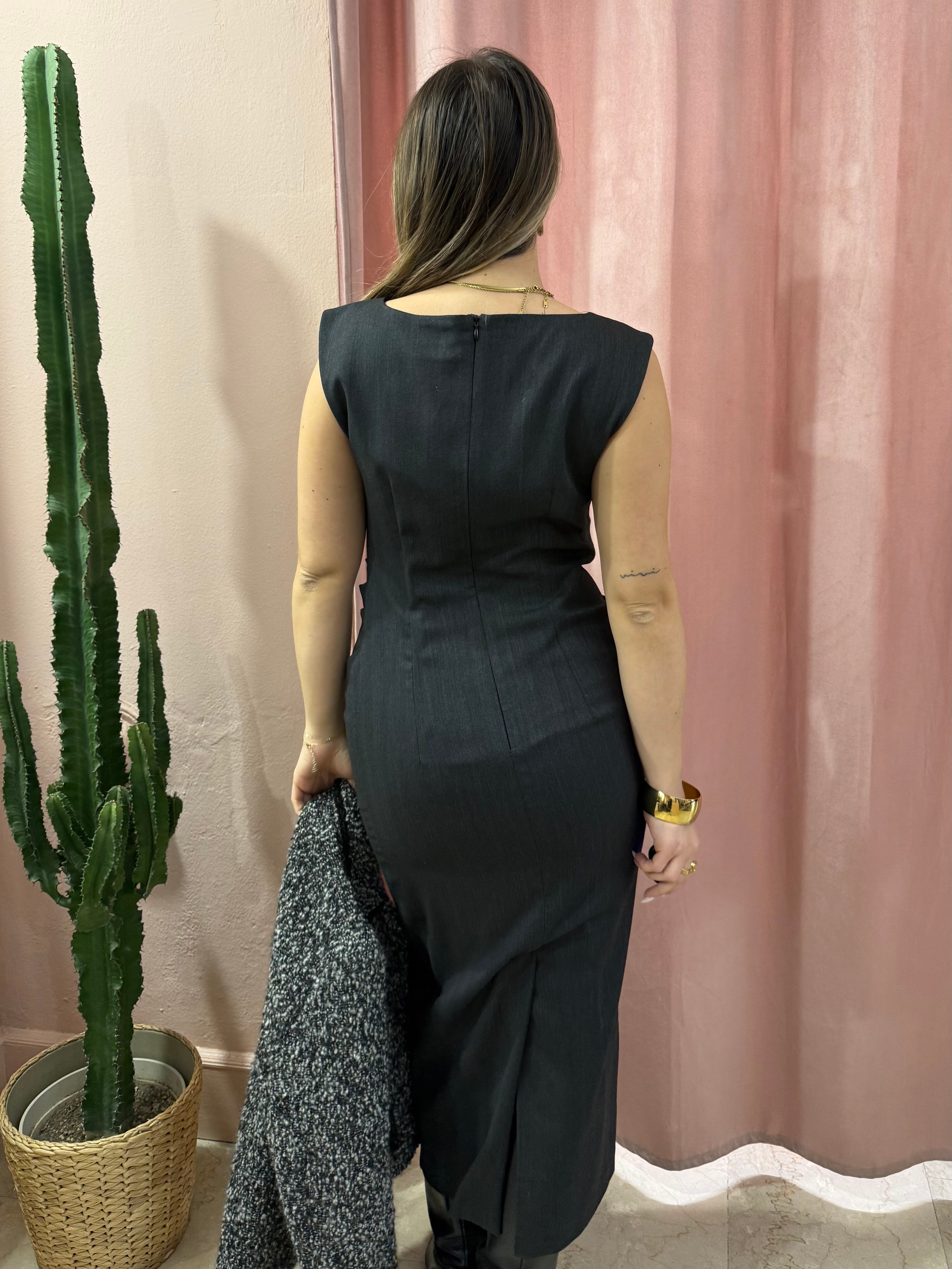 Vestito Marella antracite misto lana