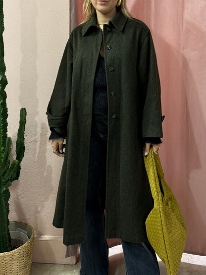 Cappotto maxi verdone in lana
