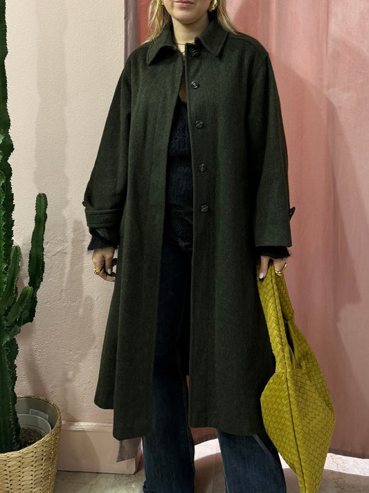 Cappotto maxi verdone in lana