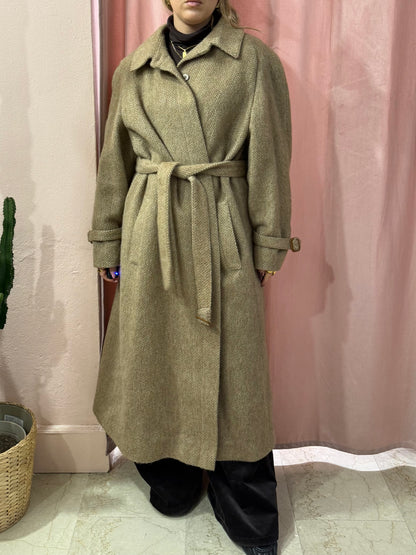 Cappotto vintage spigato in lana