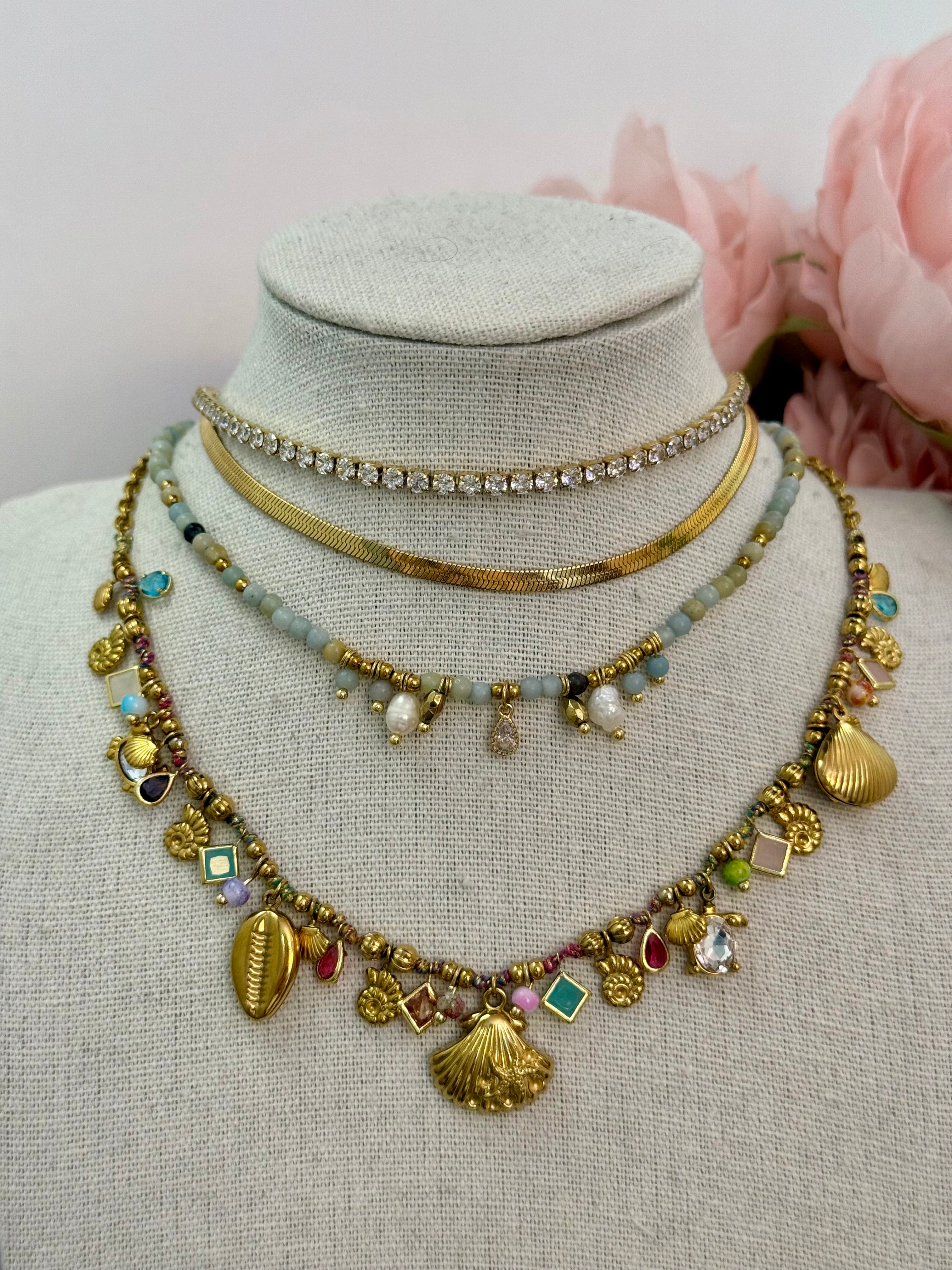 Collana multicharm conchiglia only gold