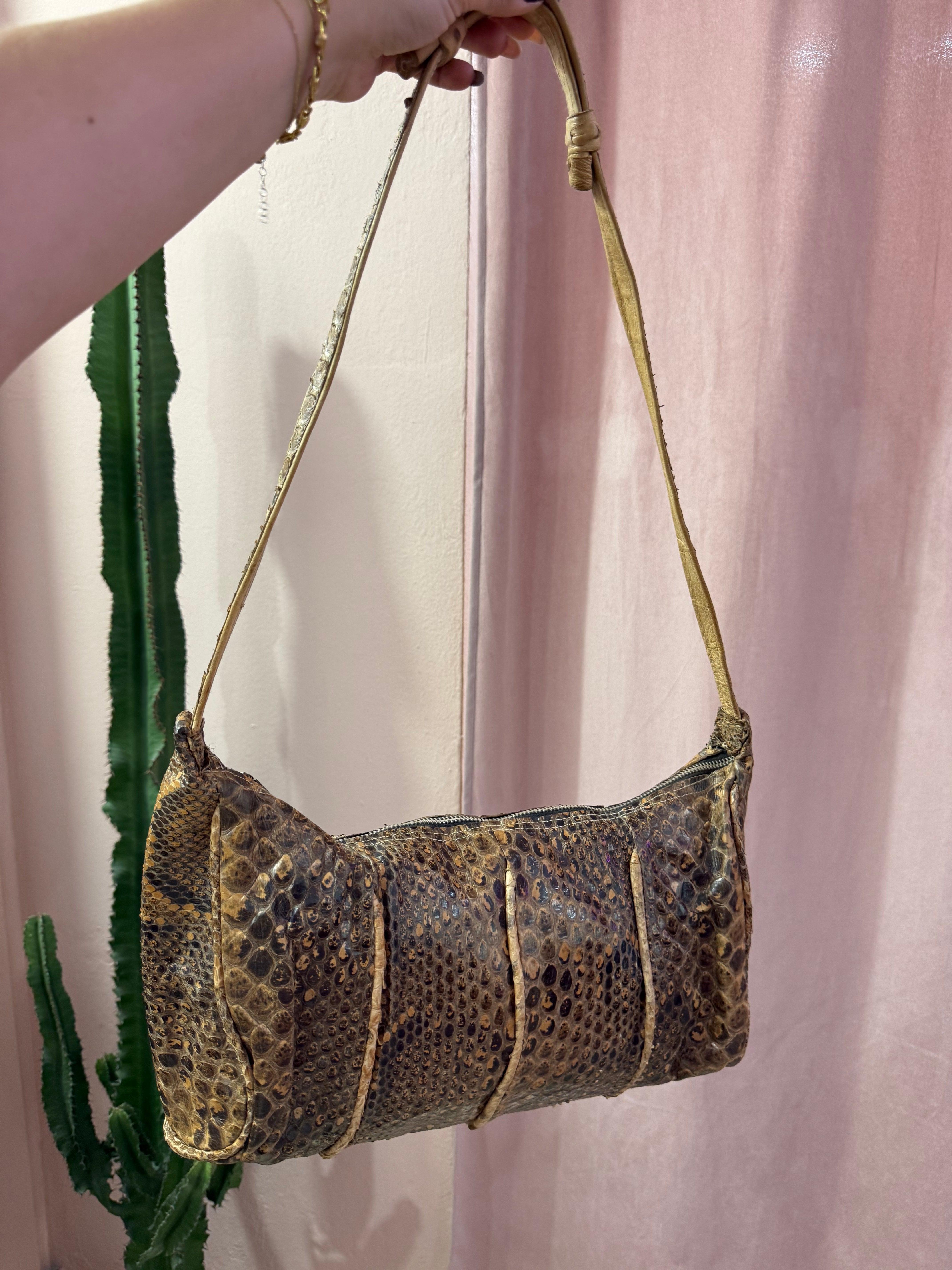 Borsa a tracolla vintage in pelle di serpente