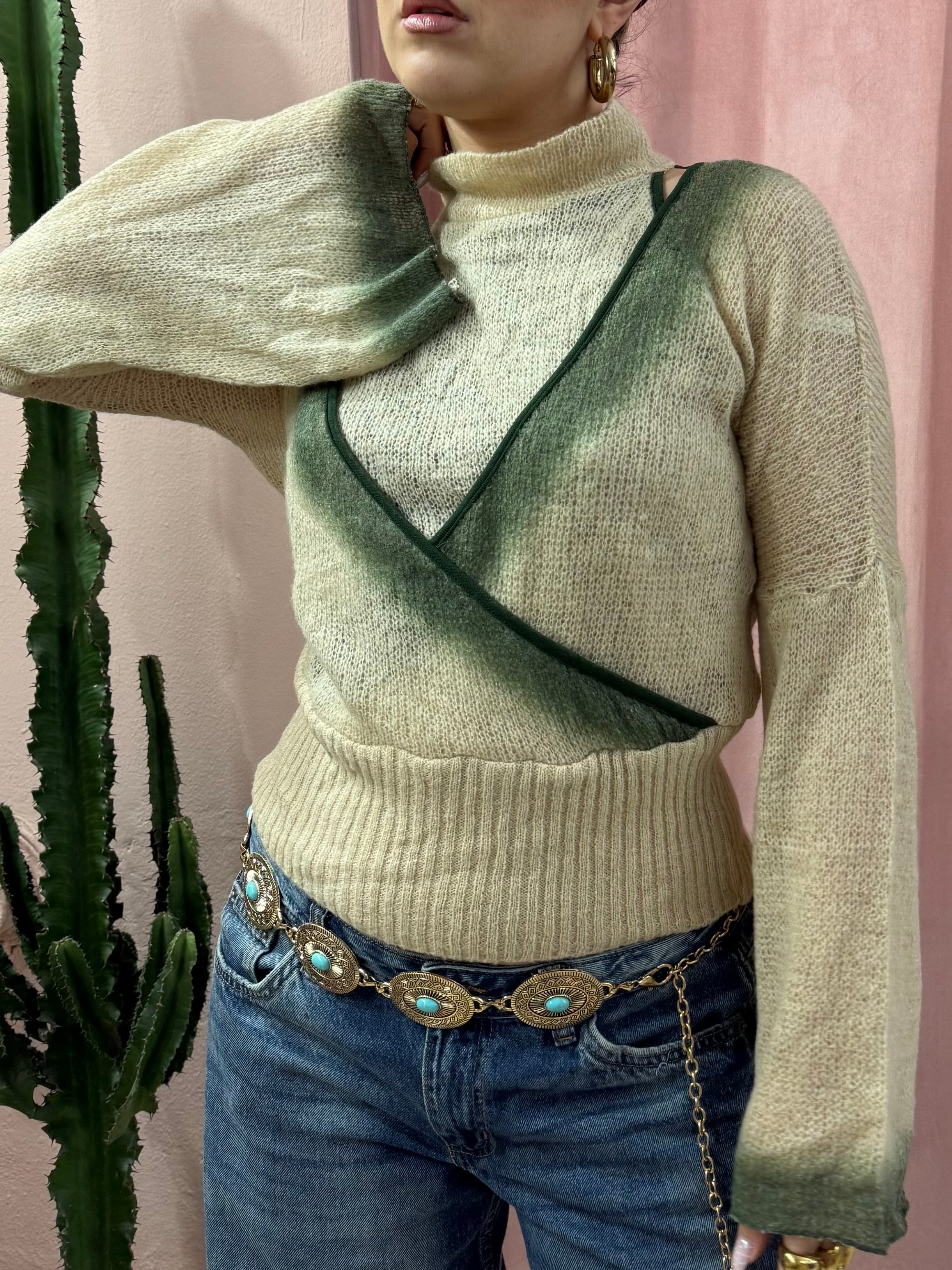 Top in maglia 00s misto lana