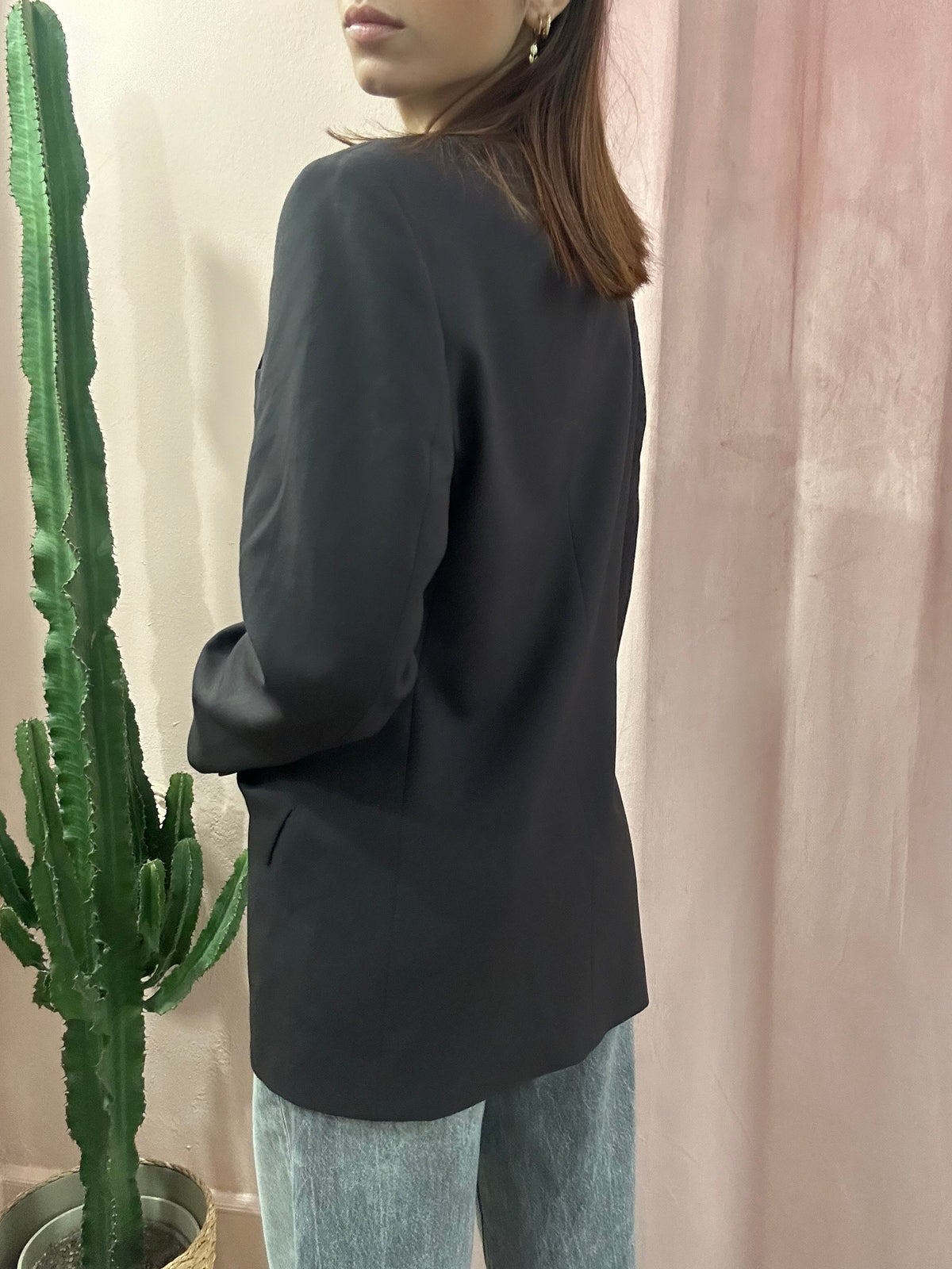 Blazer cioccolato monopetto