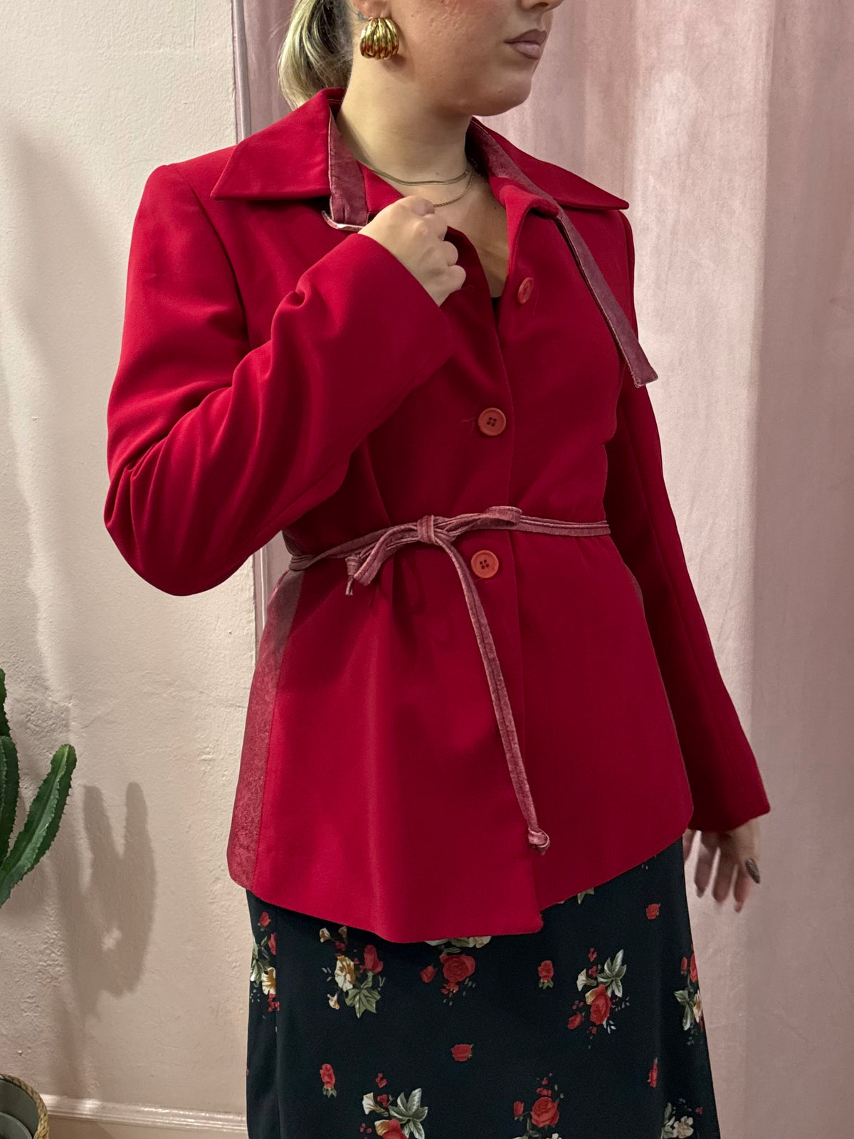 Giacca 00s rossa collo alto