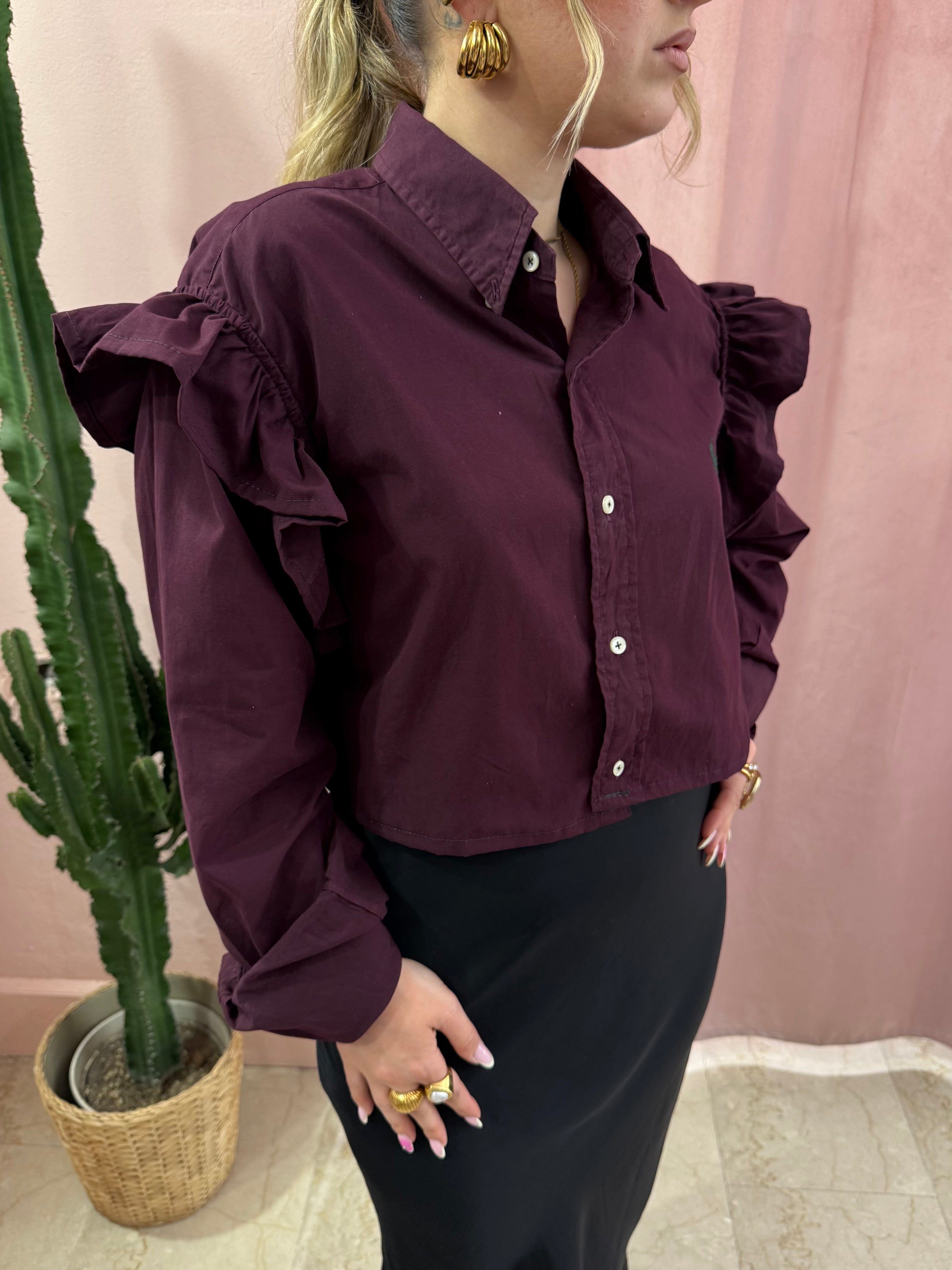 Camicia Ralph Lauren upcycling burgundy