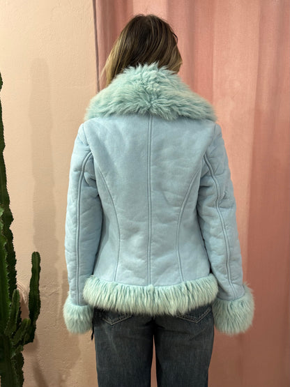 Pelliccia 00s azzurra