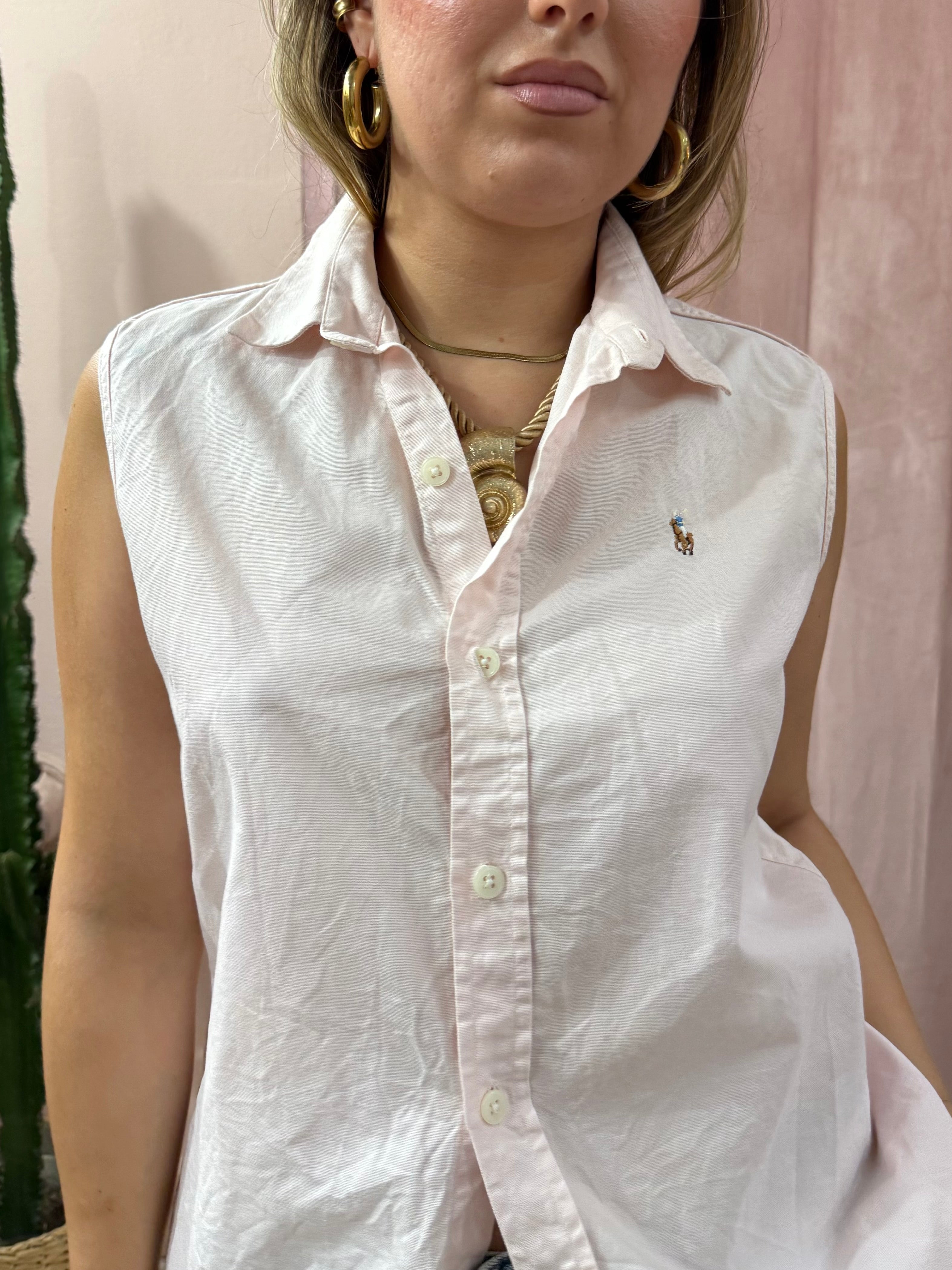 Camicia Smanicata Ralph Lauren rosa