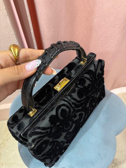 Borsa bauletto vintage in velluto