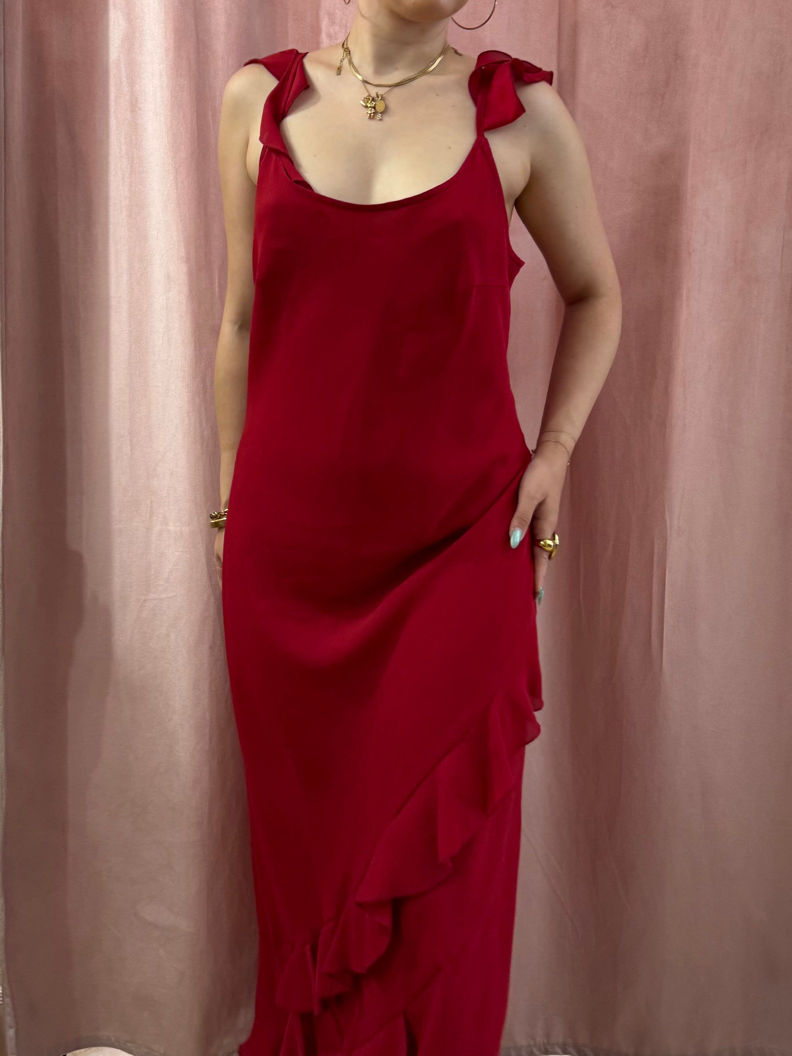 Maxi vestito rosso ciliegia