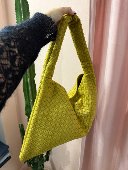 Borsa Bottega verde acido