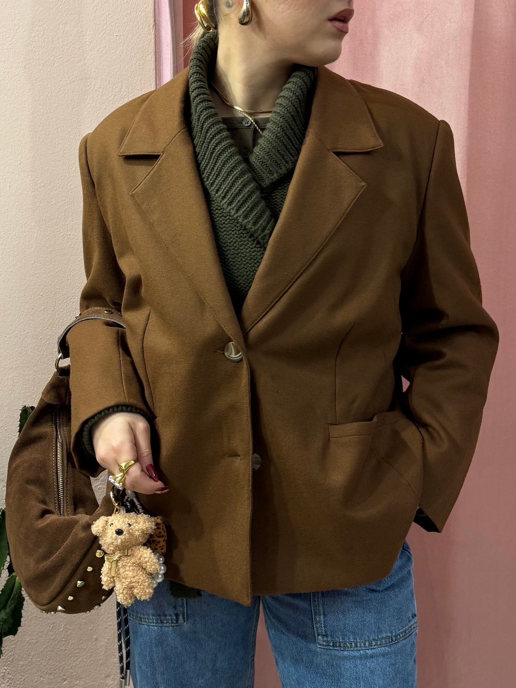 Blazer vintage in lana color tabacco