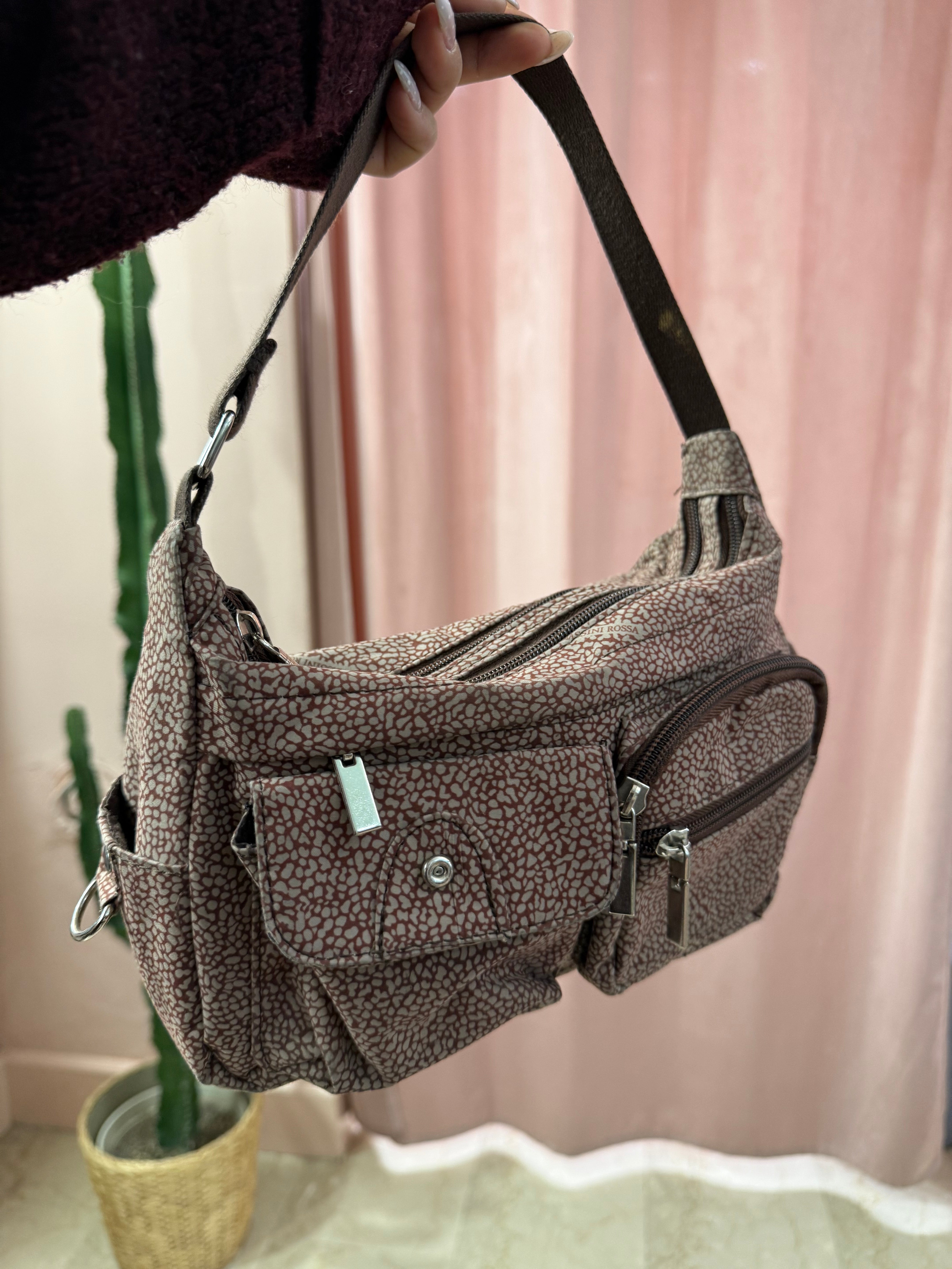 Borsa in tela 00s burgundy