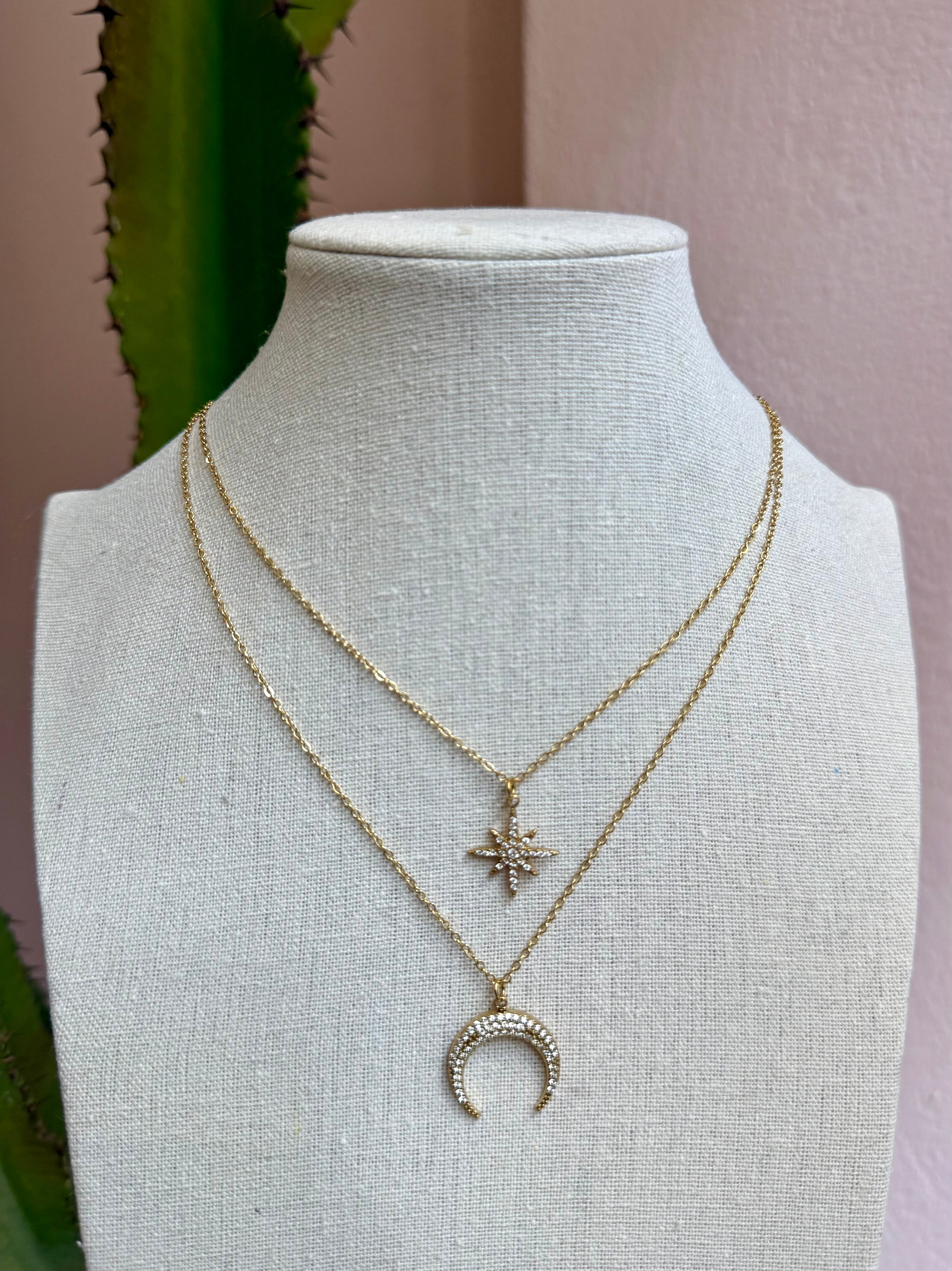 Collana doppia “Cometa” gold/ silver