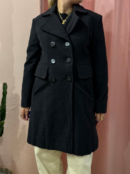 Cappotto antracite doppiopetto in lana
