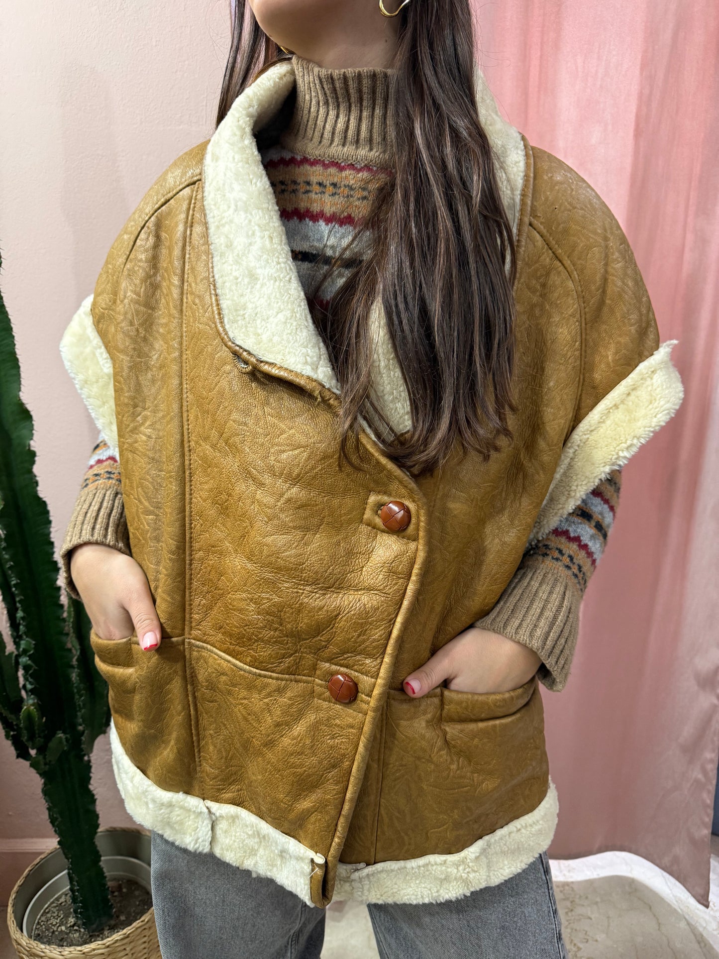 Montone Shearling smanicato