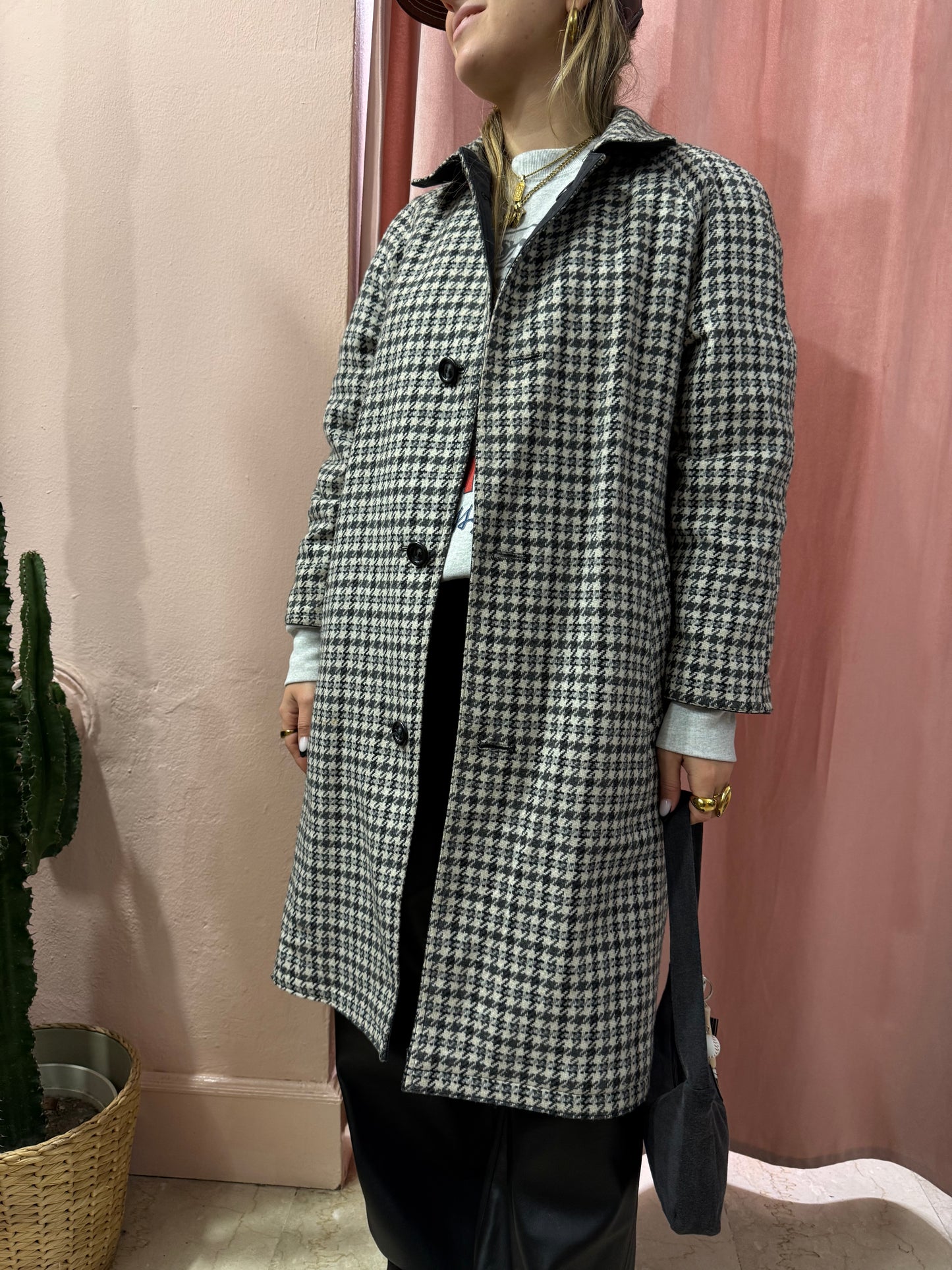 Trench reversibile a quadretti