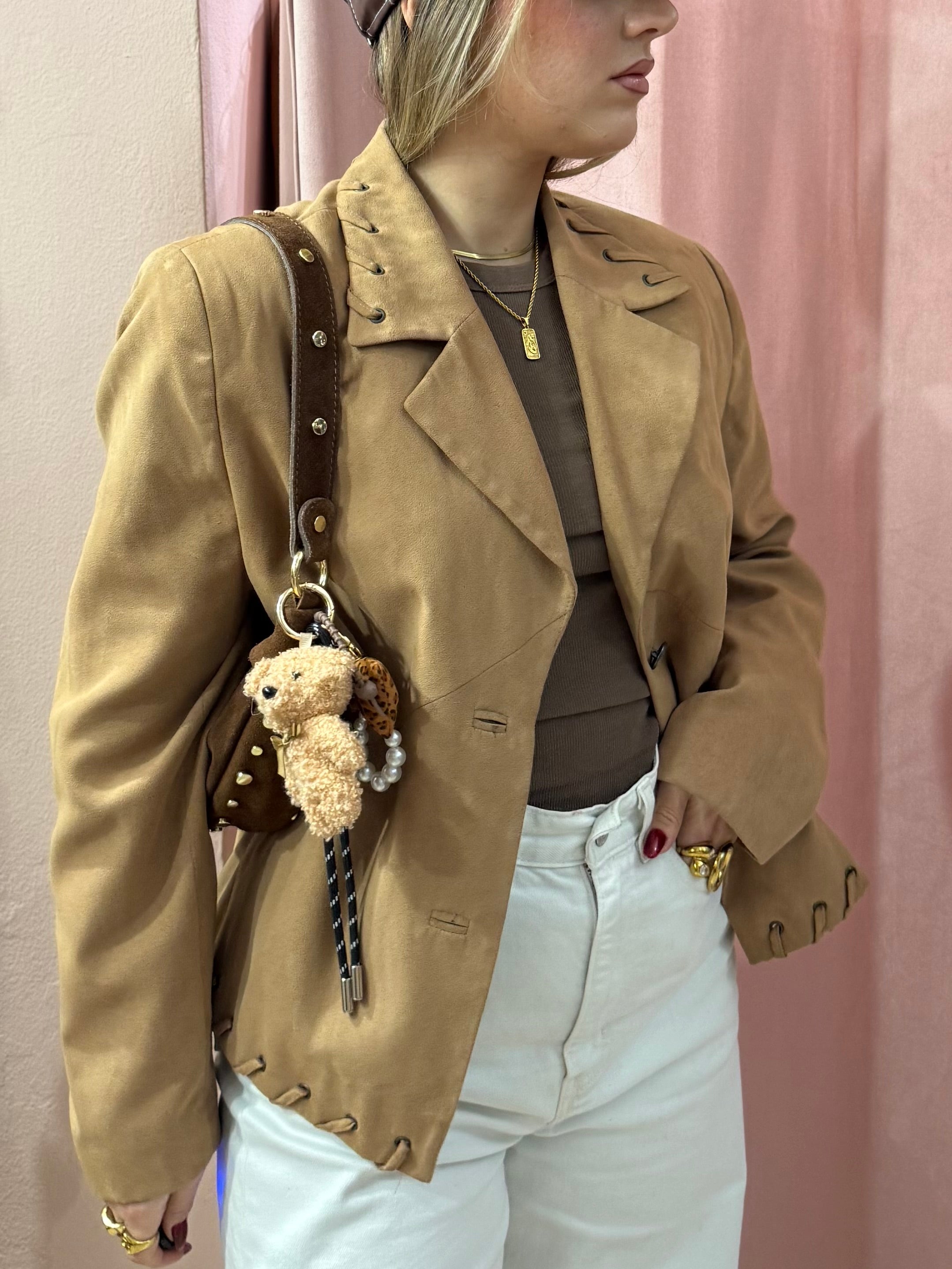 Blazer effetto scamosciato