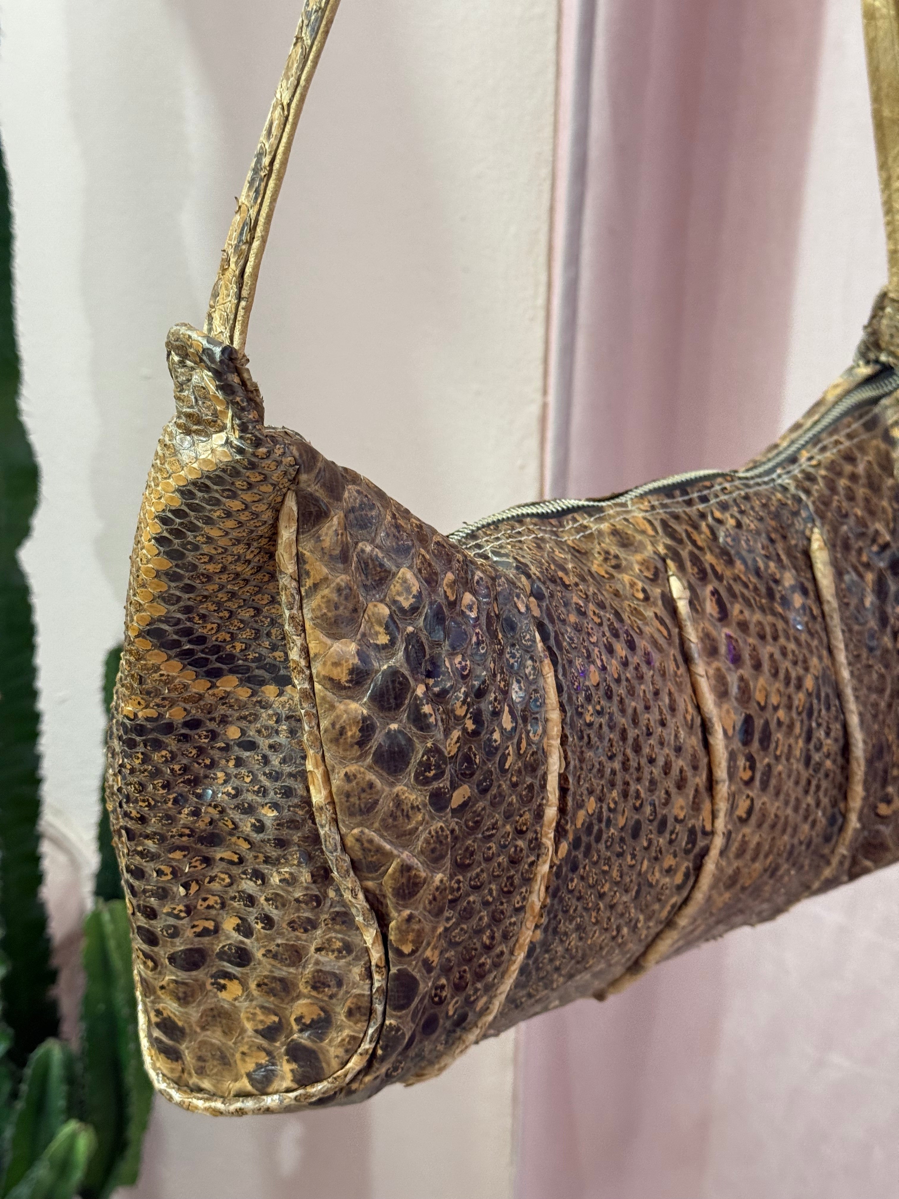 Borsa a tracolla vintage in pelle di serpente