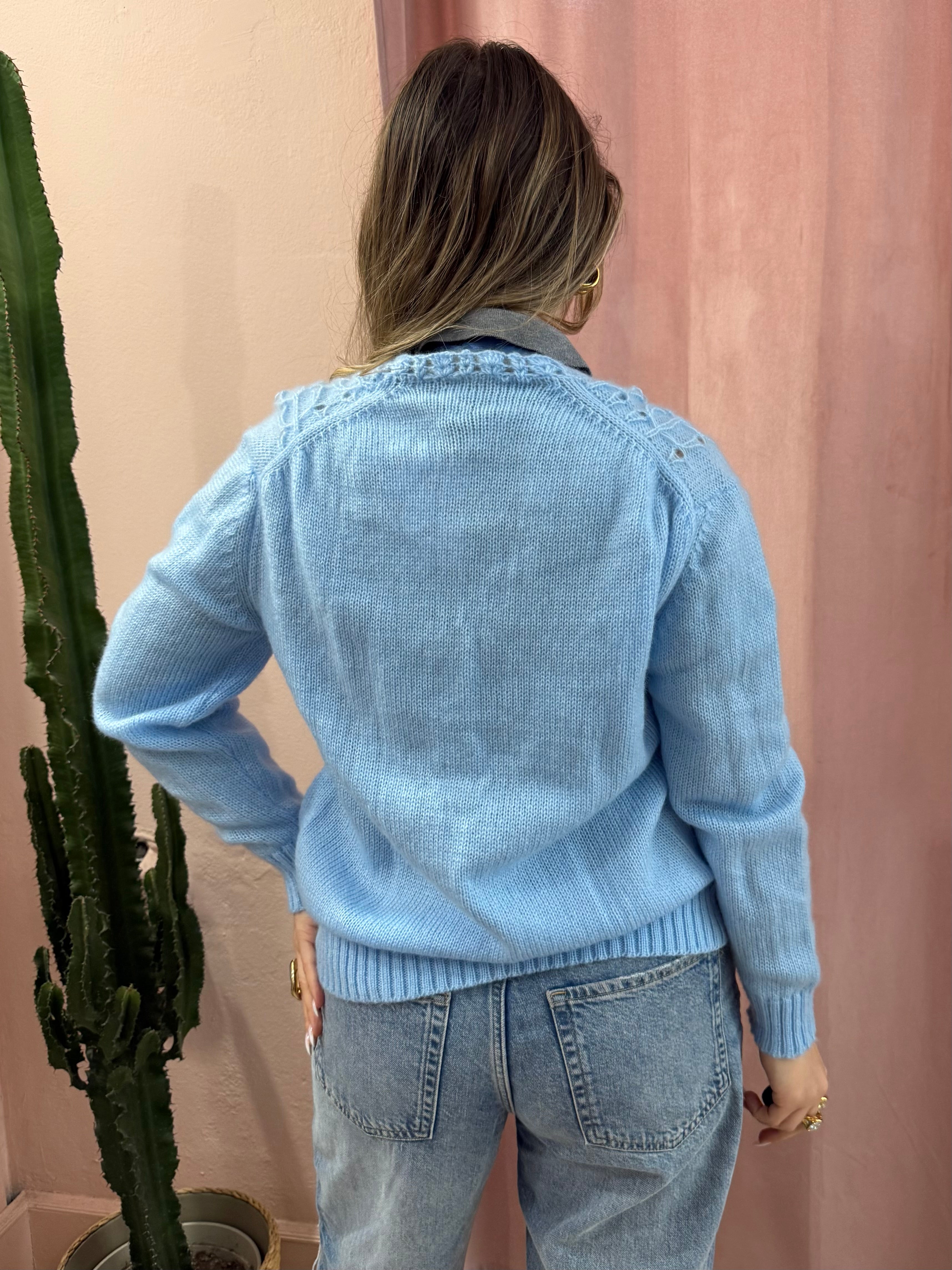 cardigan azzurro baby