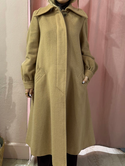 Cappotto cammello maniche a sbuffo