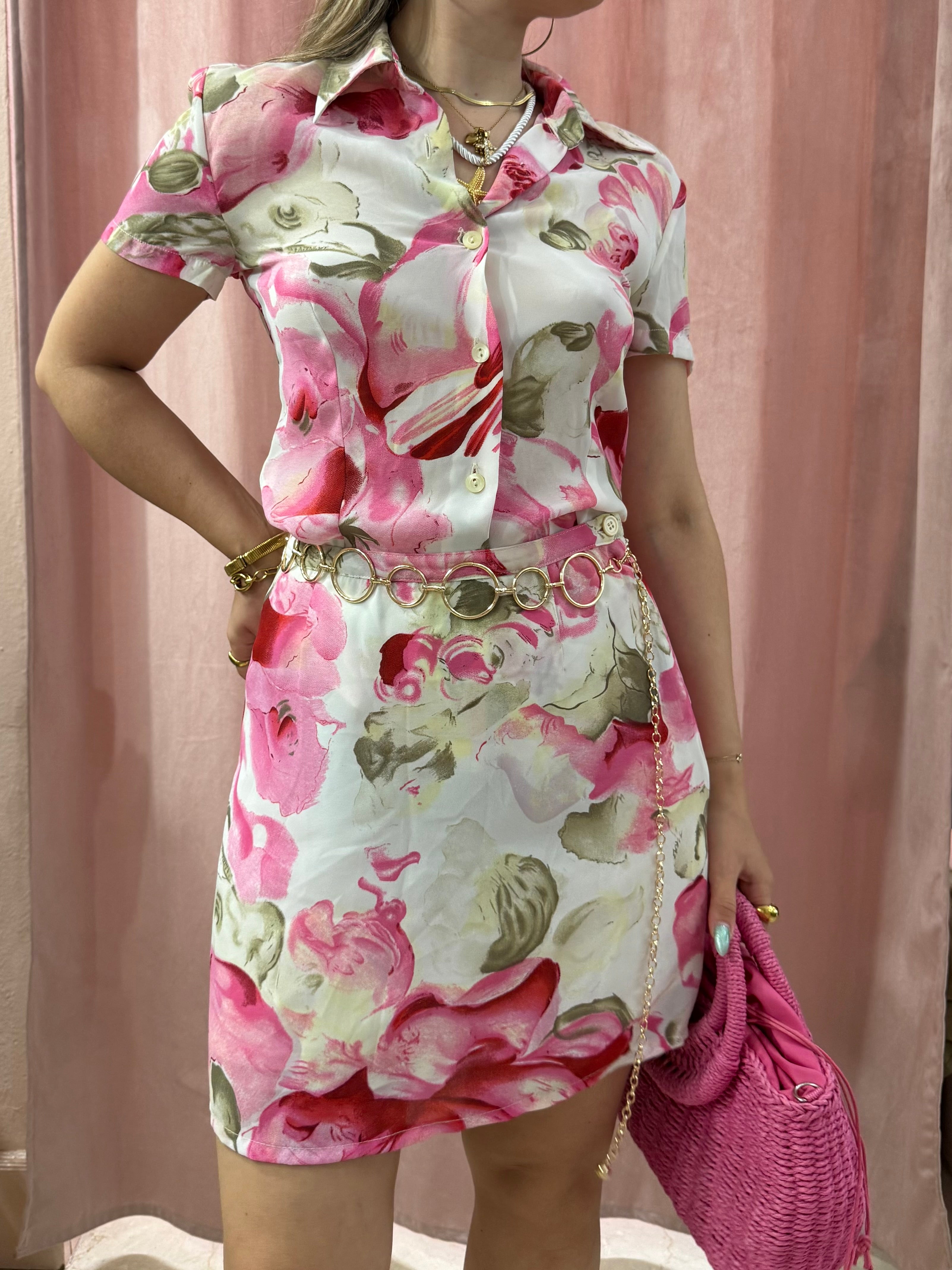 Completo due pezzi in fantasia floreale