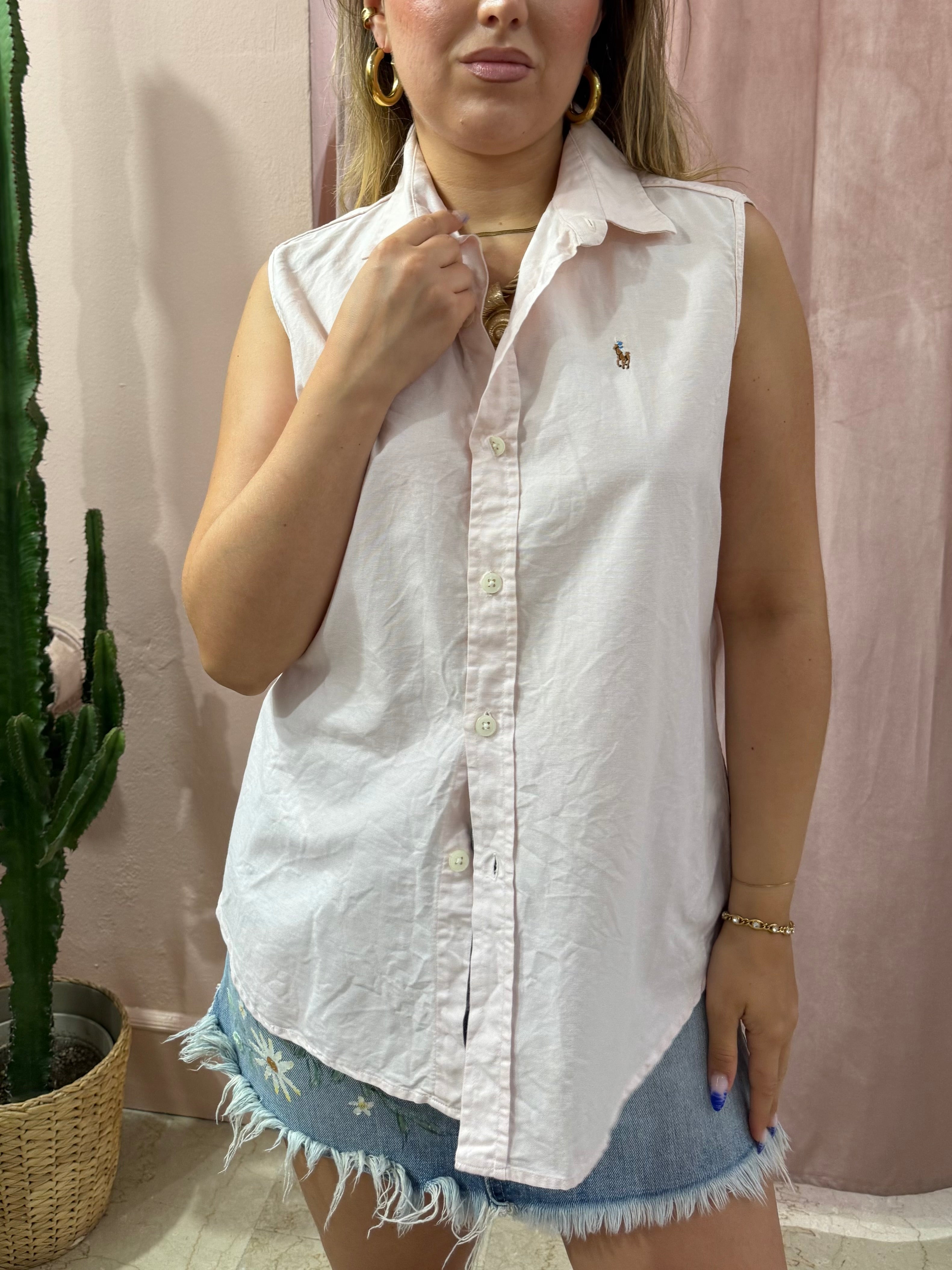 Camicia Smanicata Ralph Lauren rosa