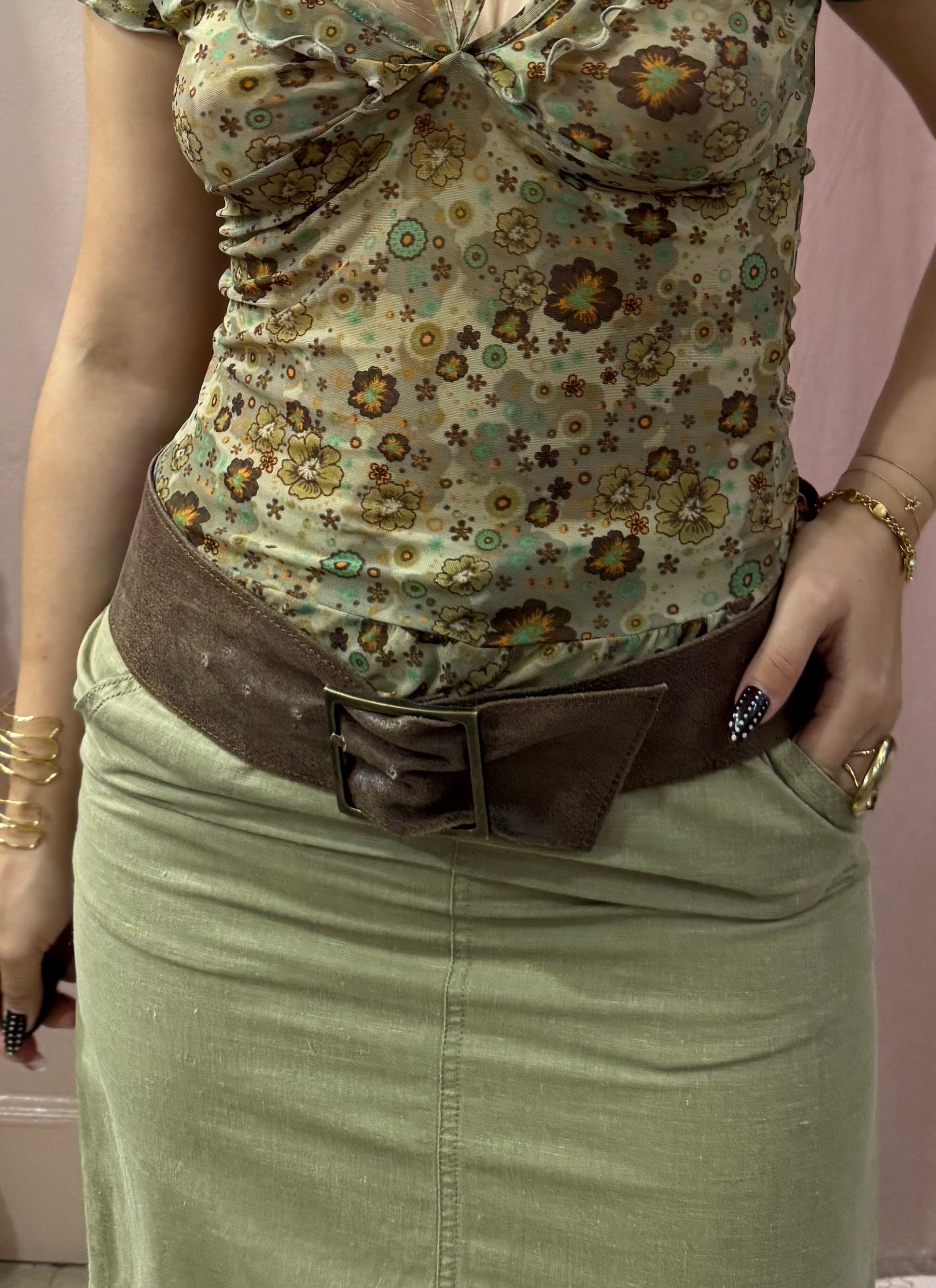 Maxi cinturone in vera pelle