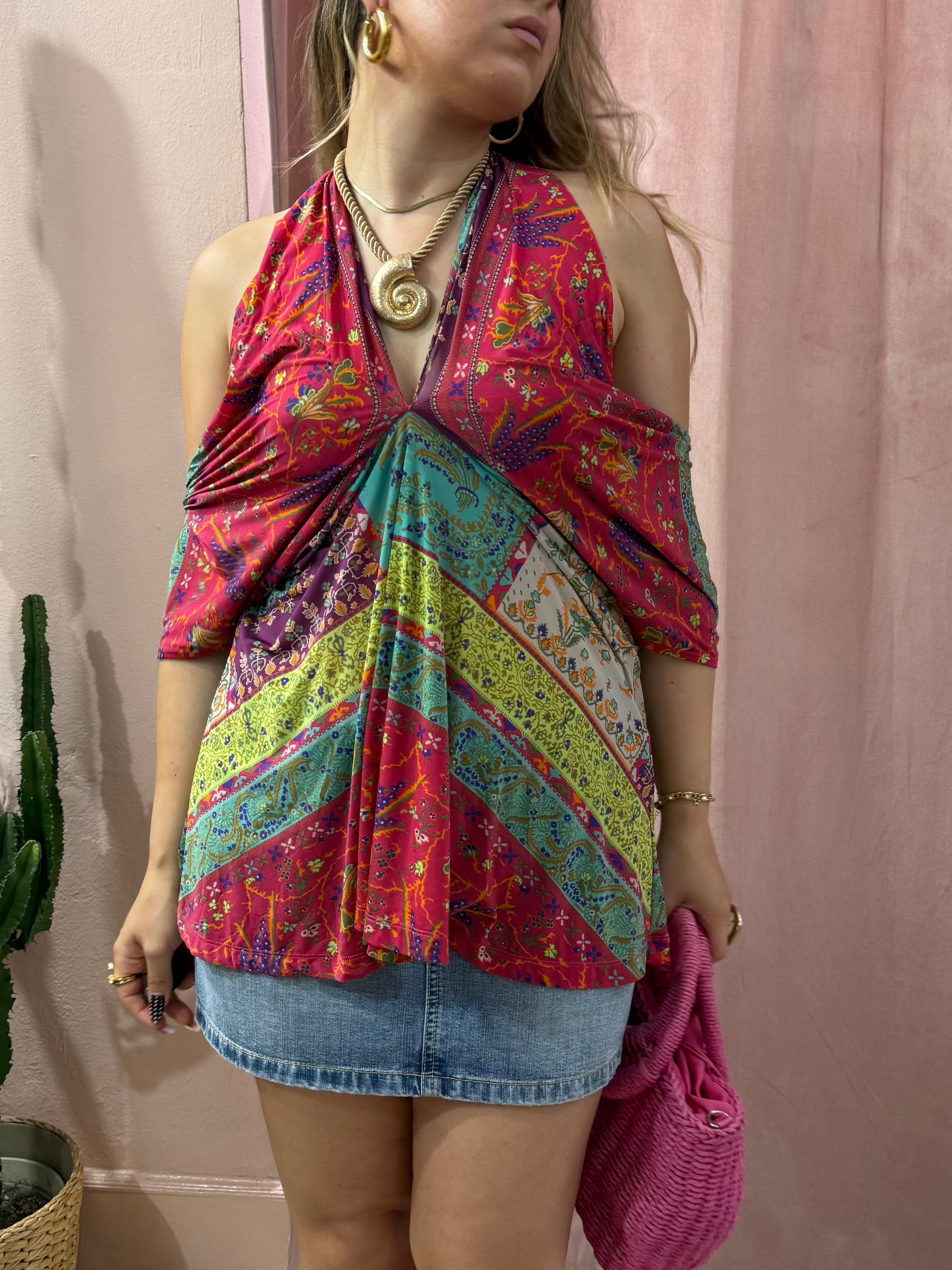 Top Etro in fantasia paisley multicolor