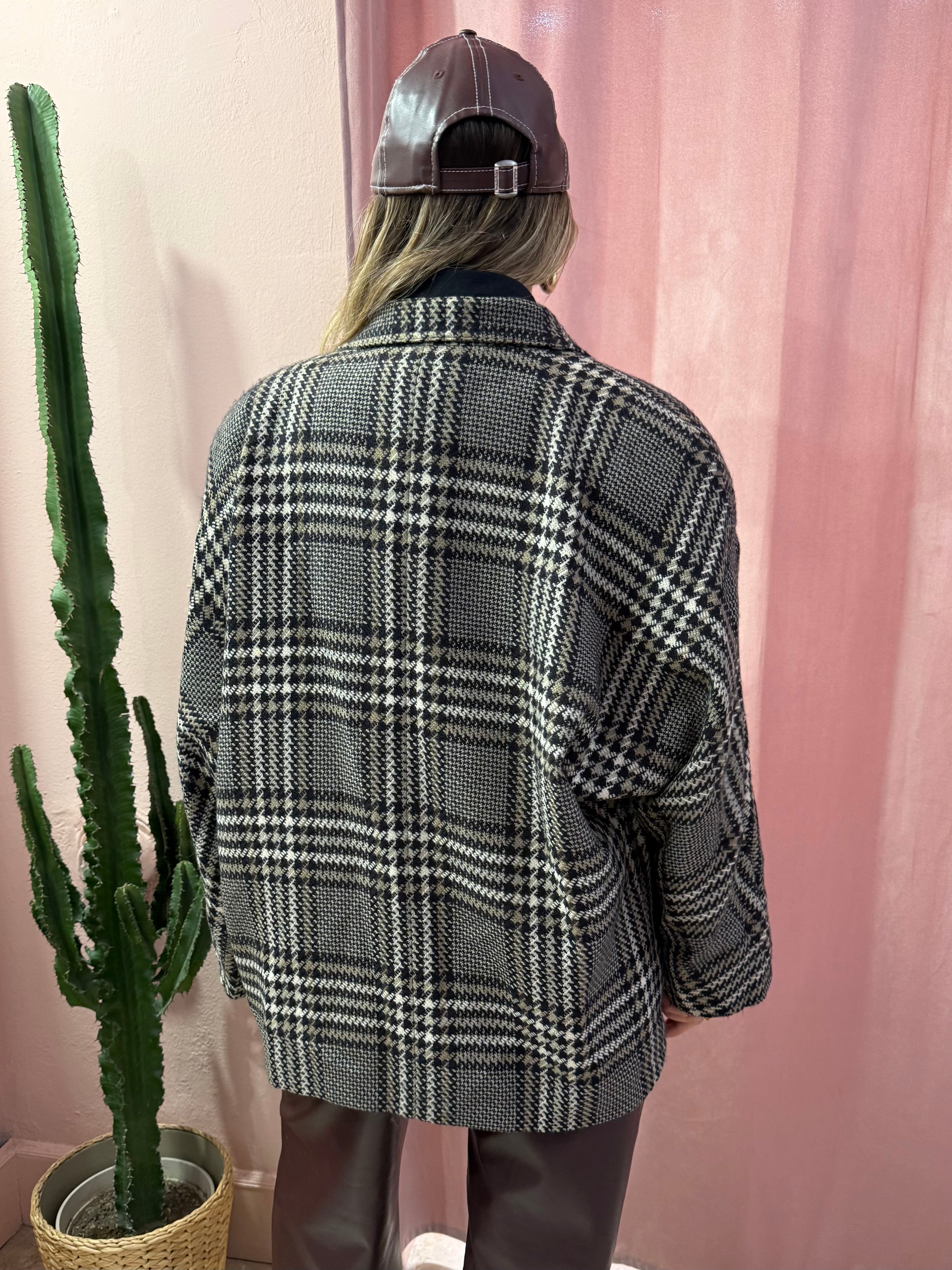 Blazer vintage principe di Galles grigio