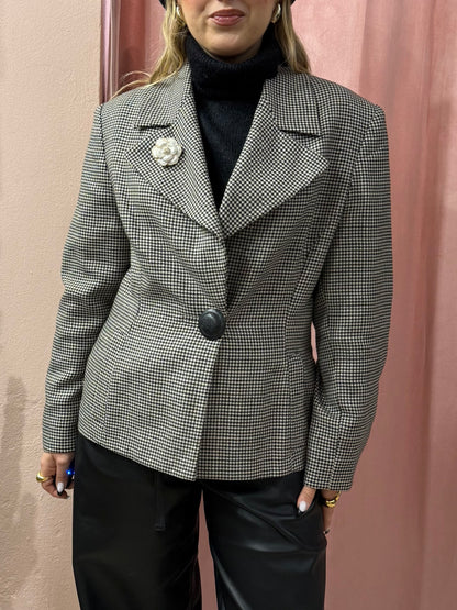 Blazer pied de poule avvitato in lana