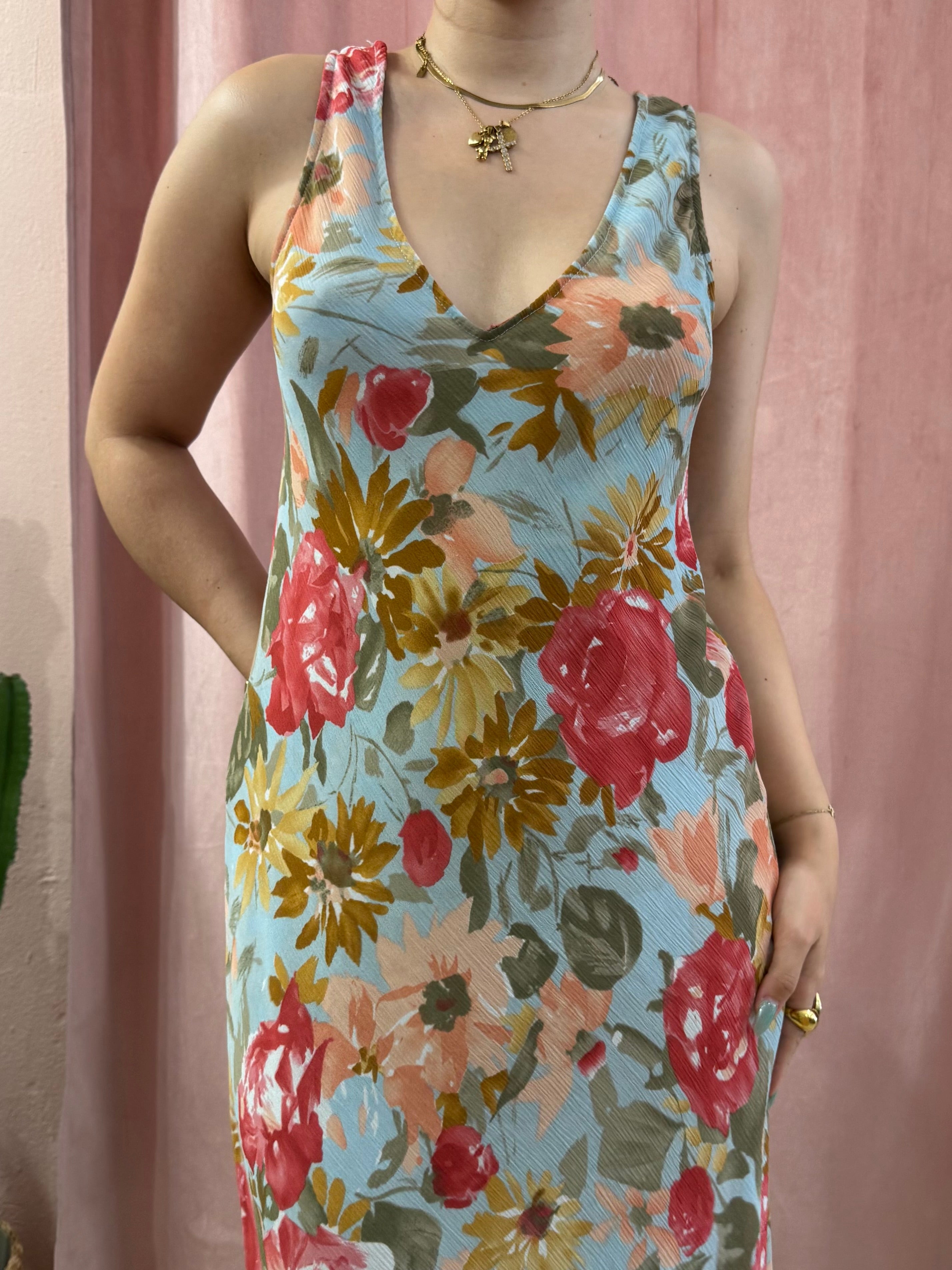 Vestito maxi in fantasia a fiori