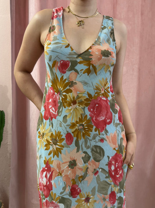Vestito maxi in fantasia a fiori