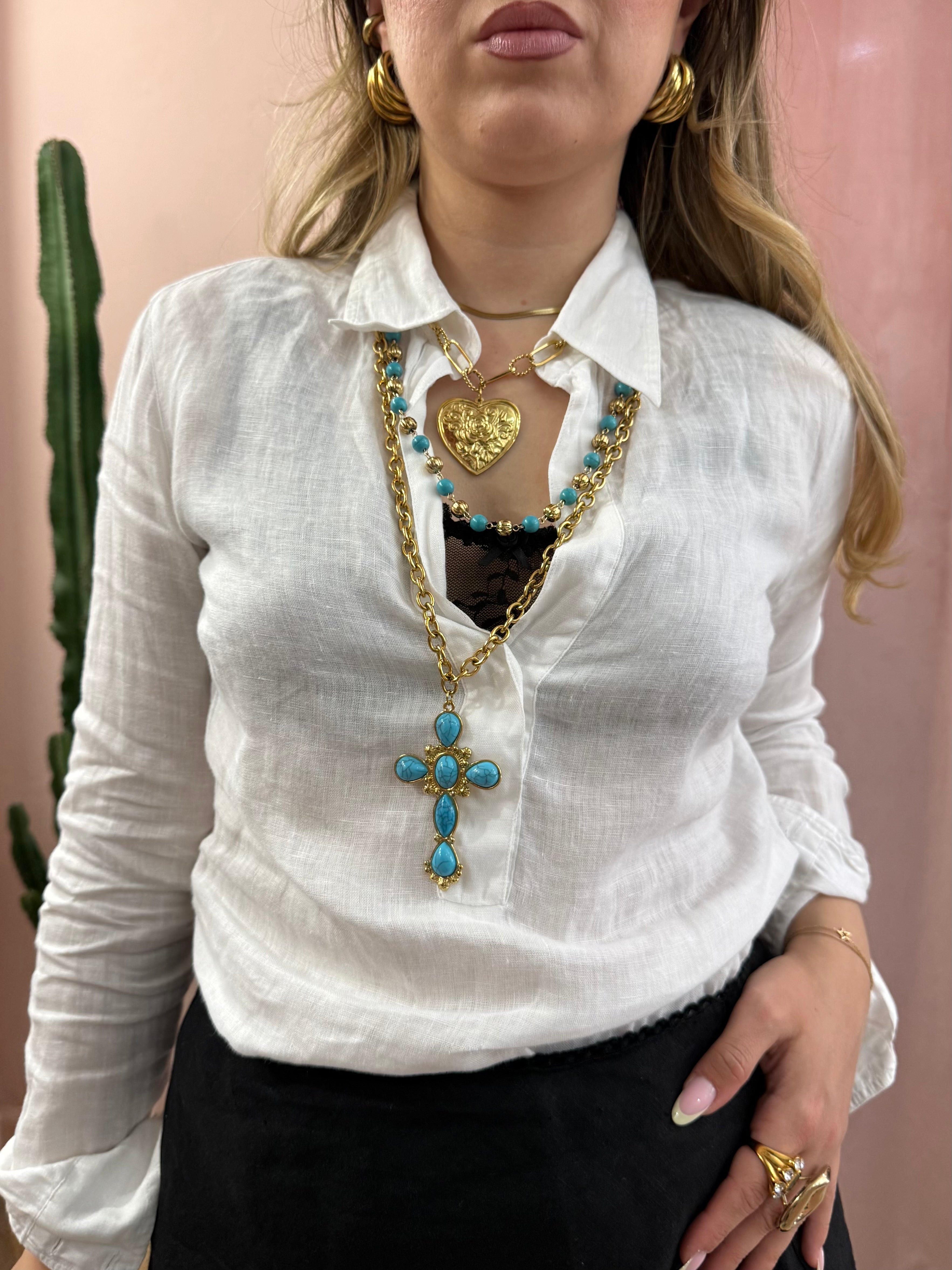 Collana multi con croce| più colori