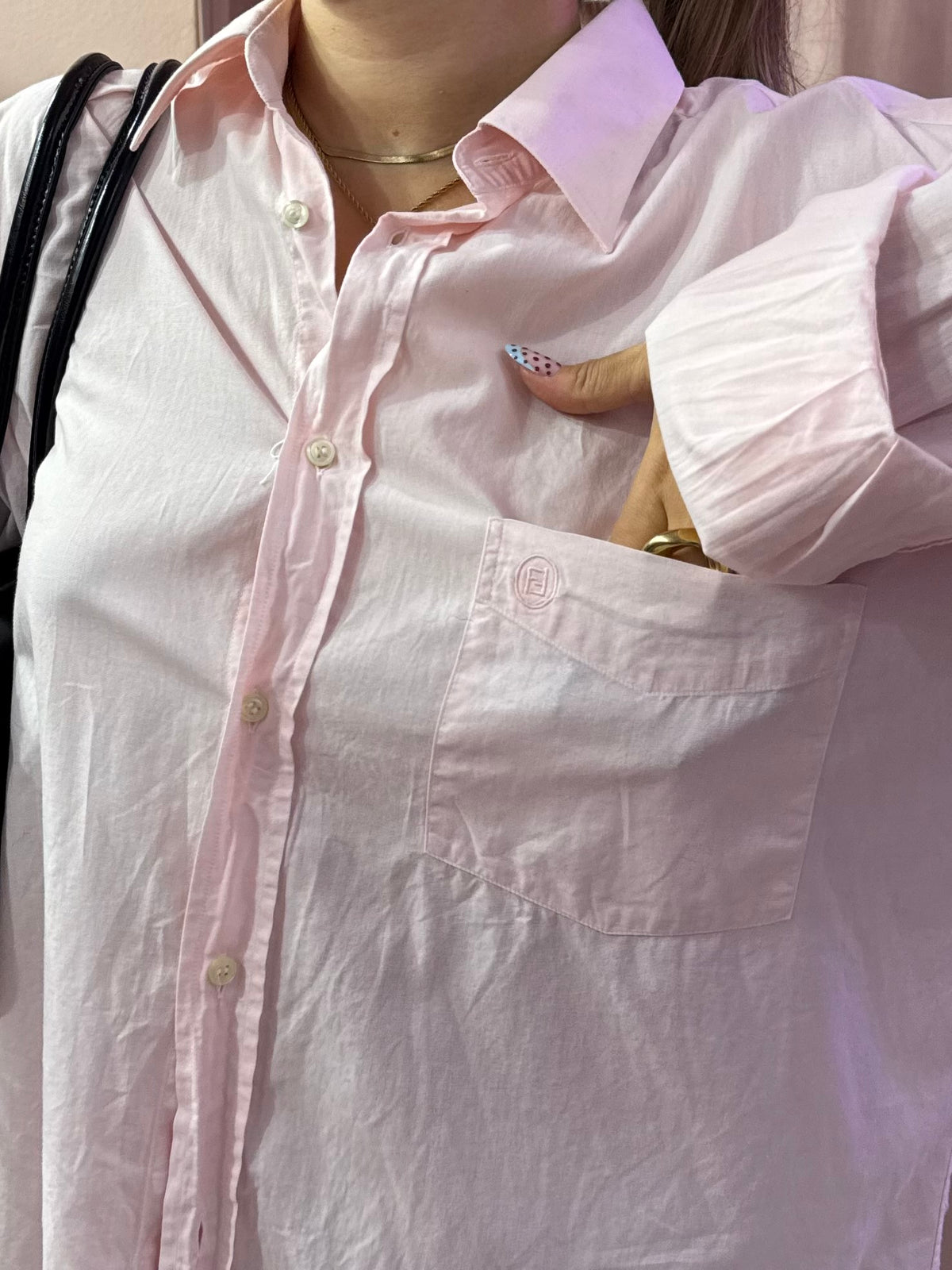 Camicia Fendi vintage rosa pastello