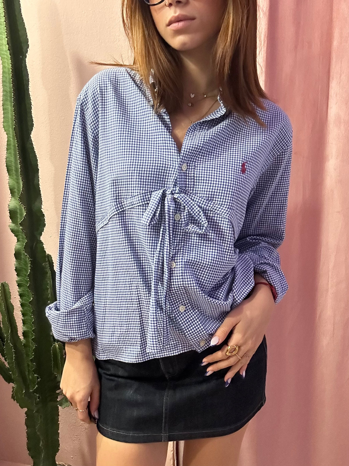 Camicia ralph lauren vichy fiocco