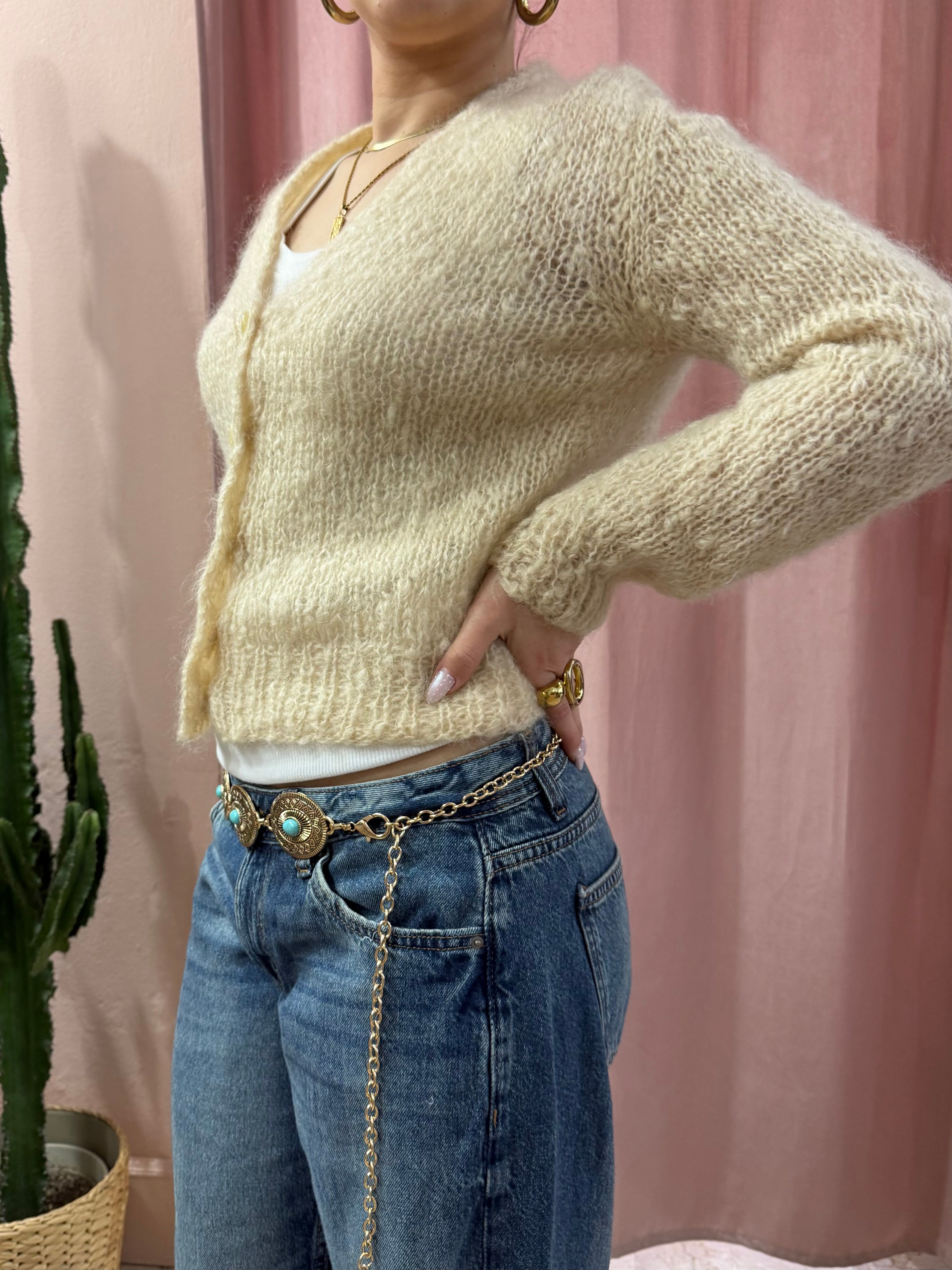 Cintura y2k medaglione azzurro