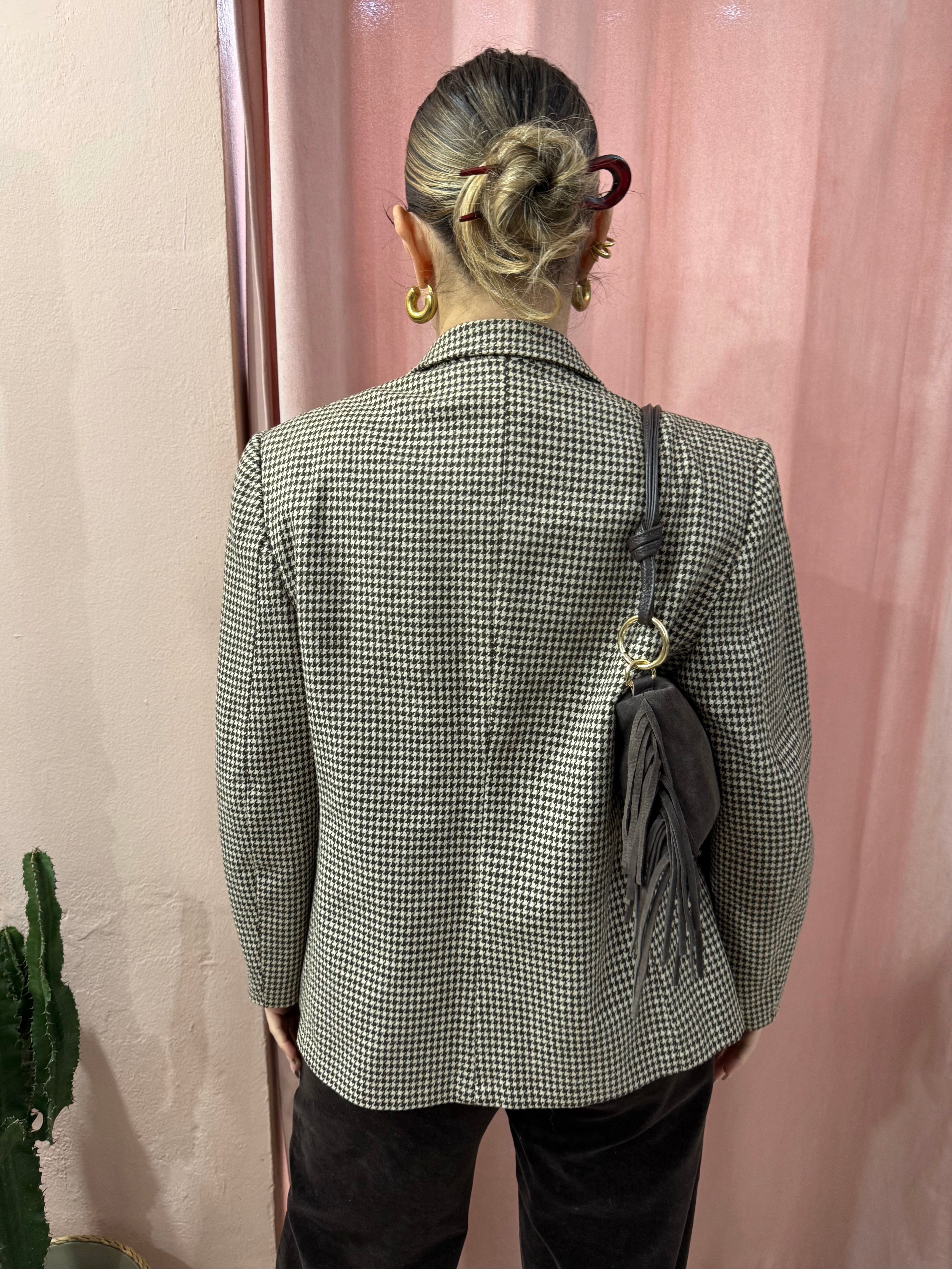 Blazer vintage doppiopetto pied de poule