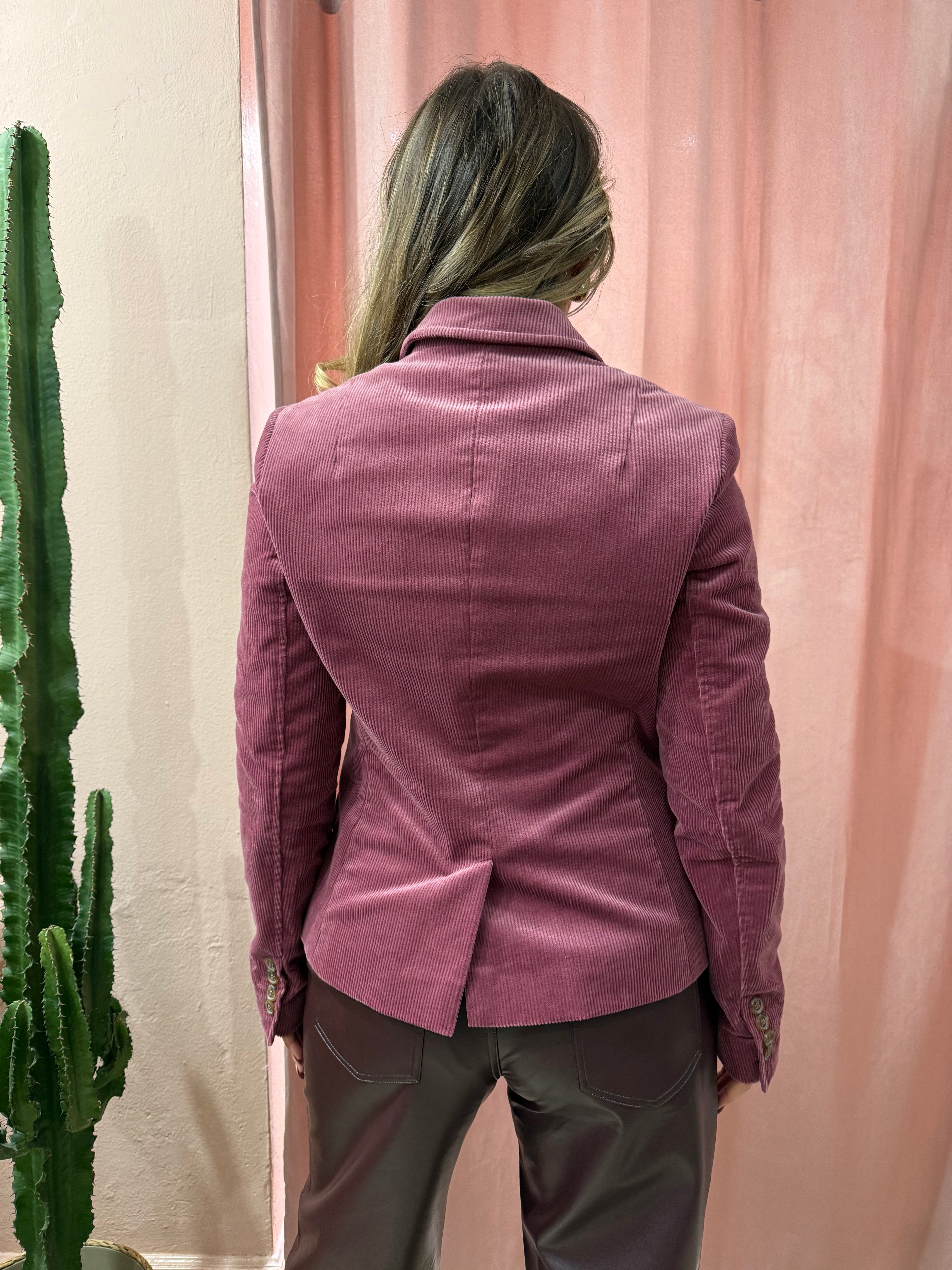 Blazer 00s a costine rosa antico
