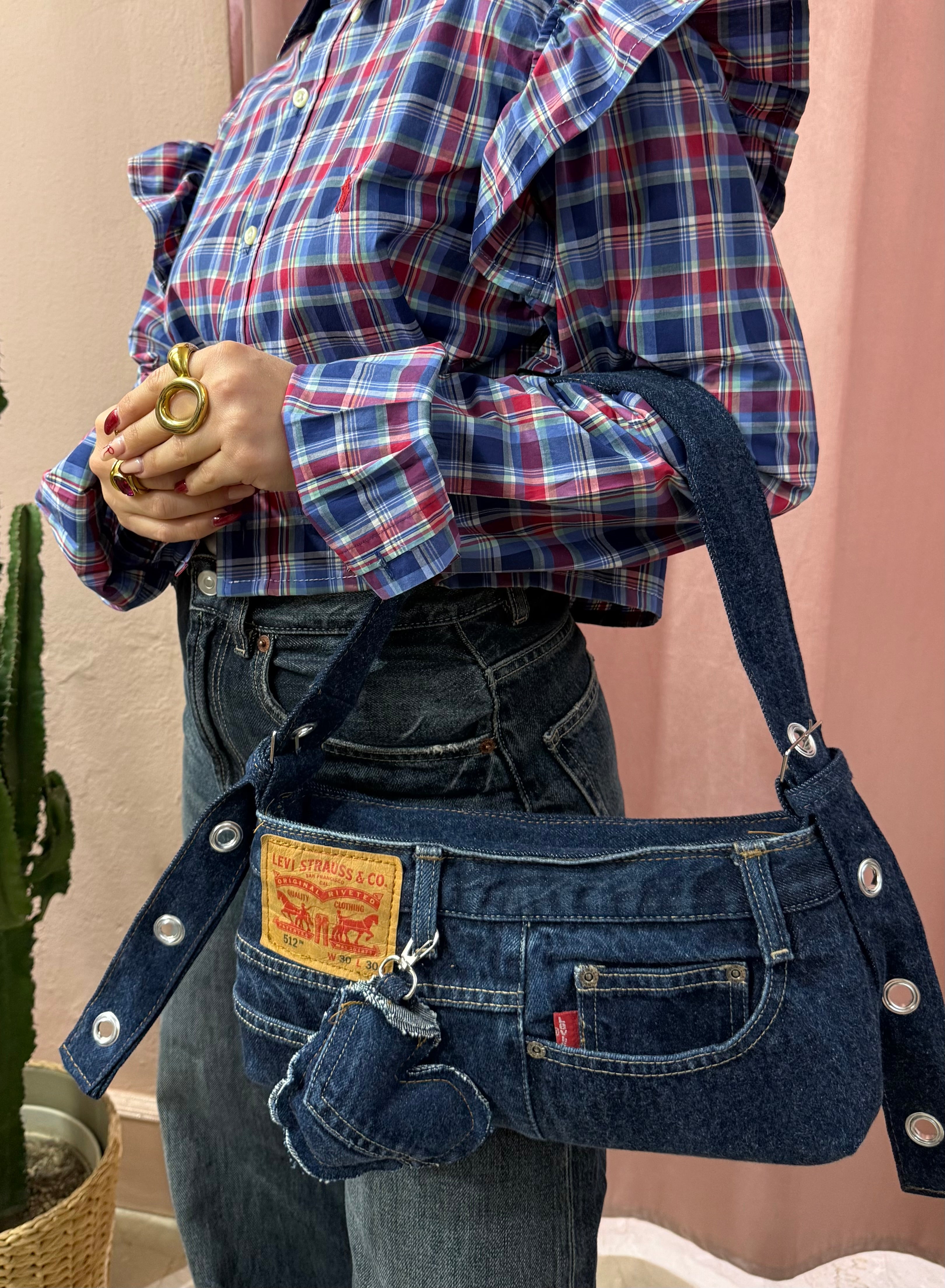 Borsa baguette Levis upcycling