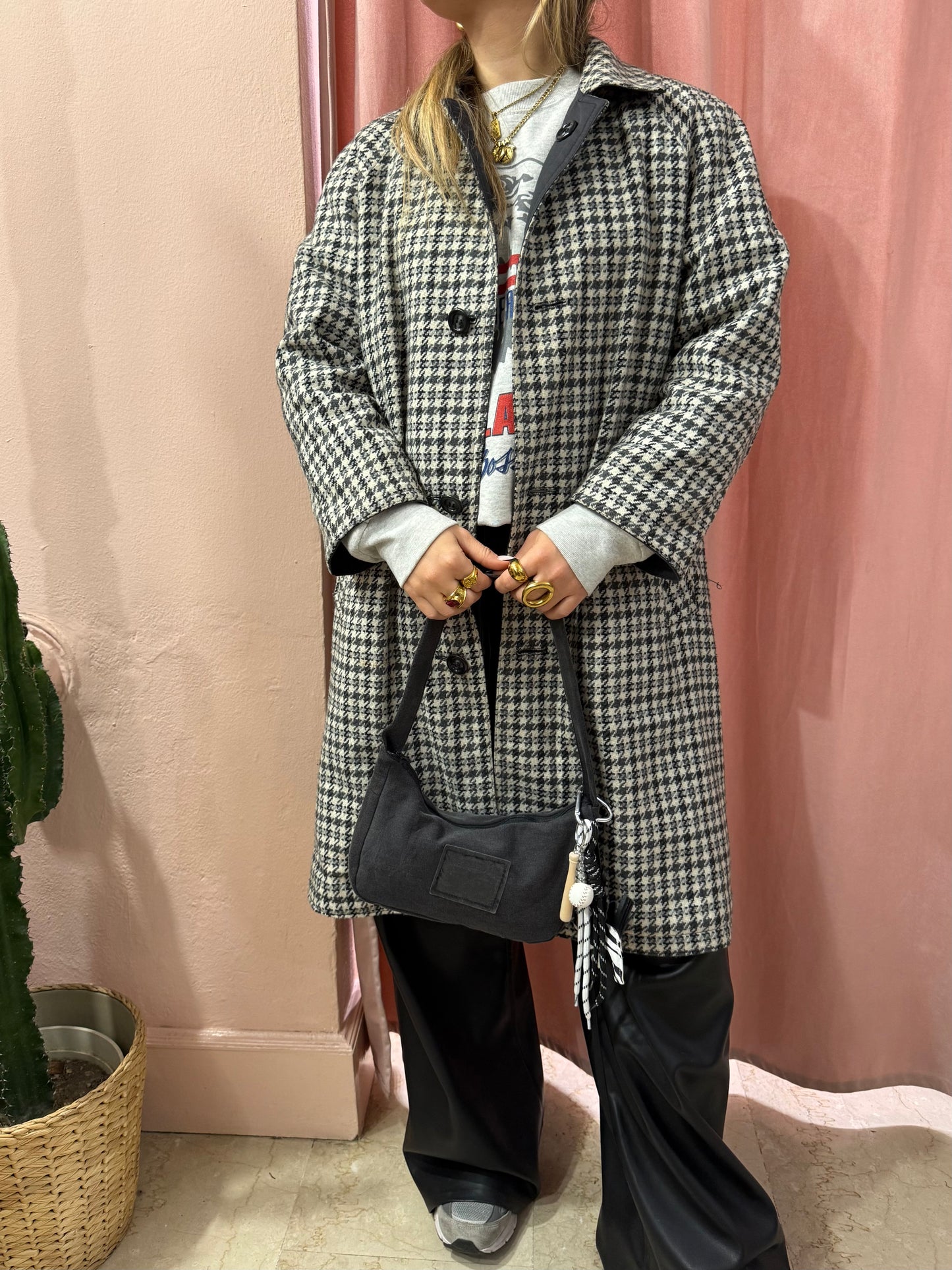 Trench reversibile a quadretti