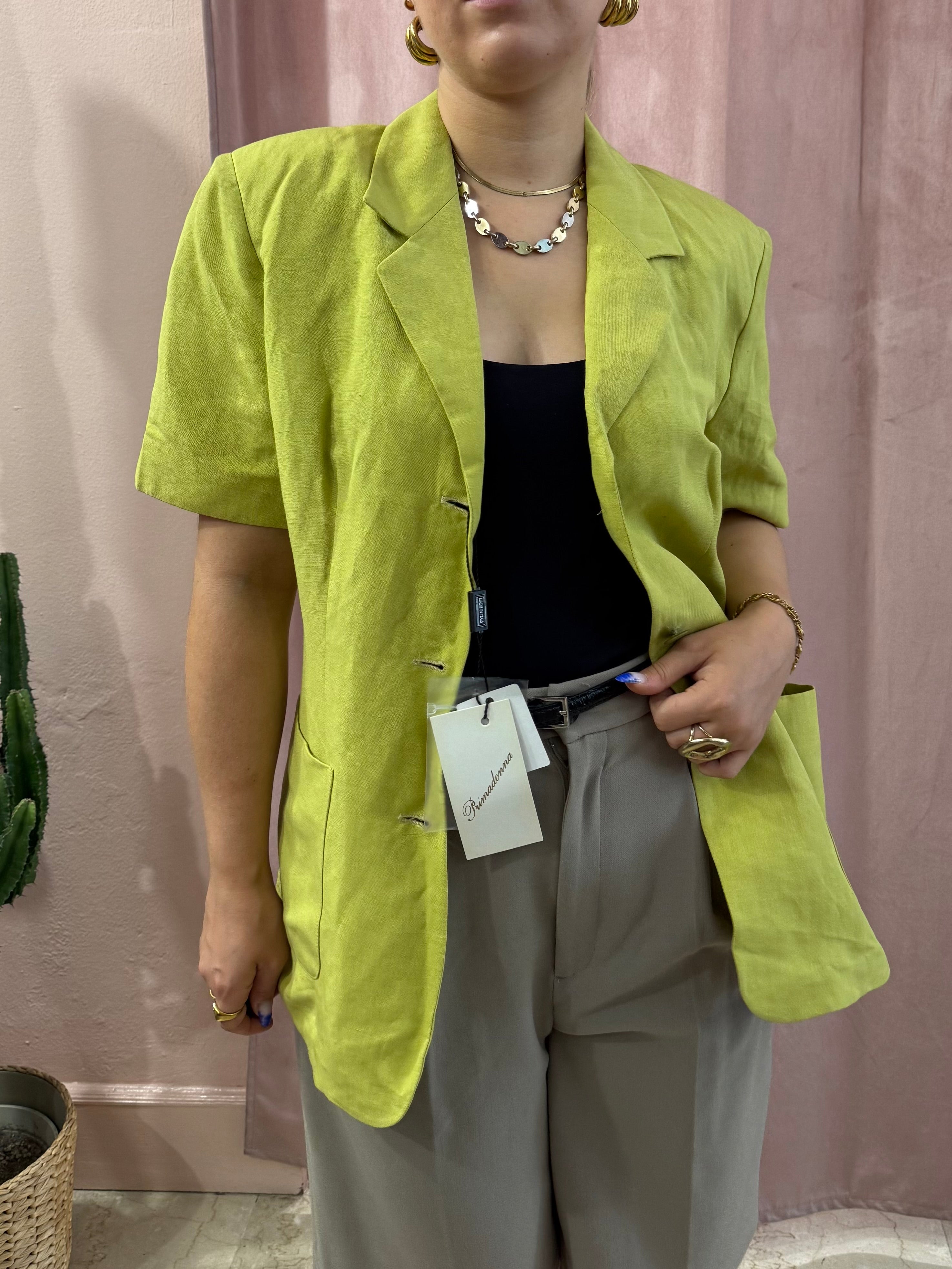 Blazer mezza manica verde lime